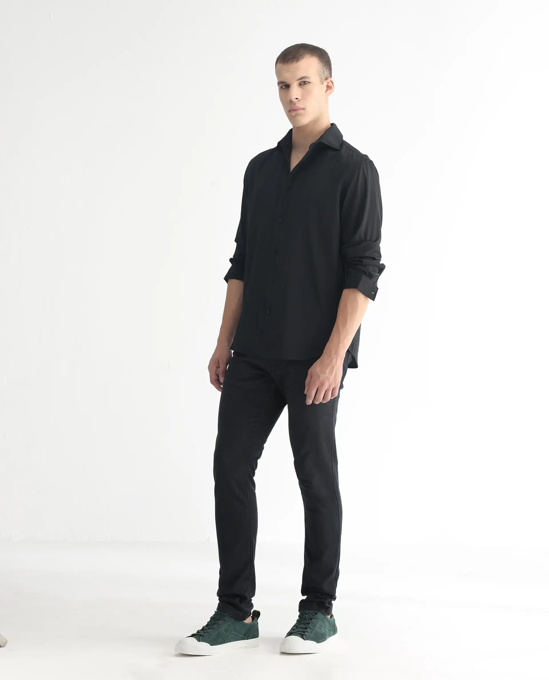 Rare Rabbit Men's Riom Dark Grey Cotton Plain Hawk Slim Fit Jeans - Image 5