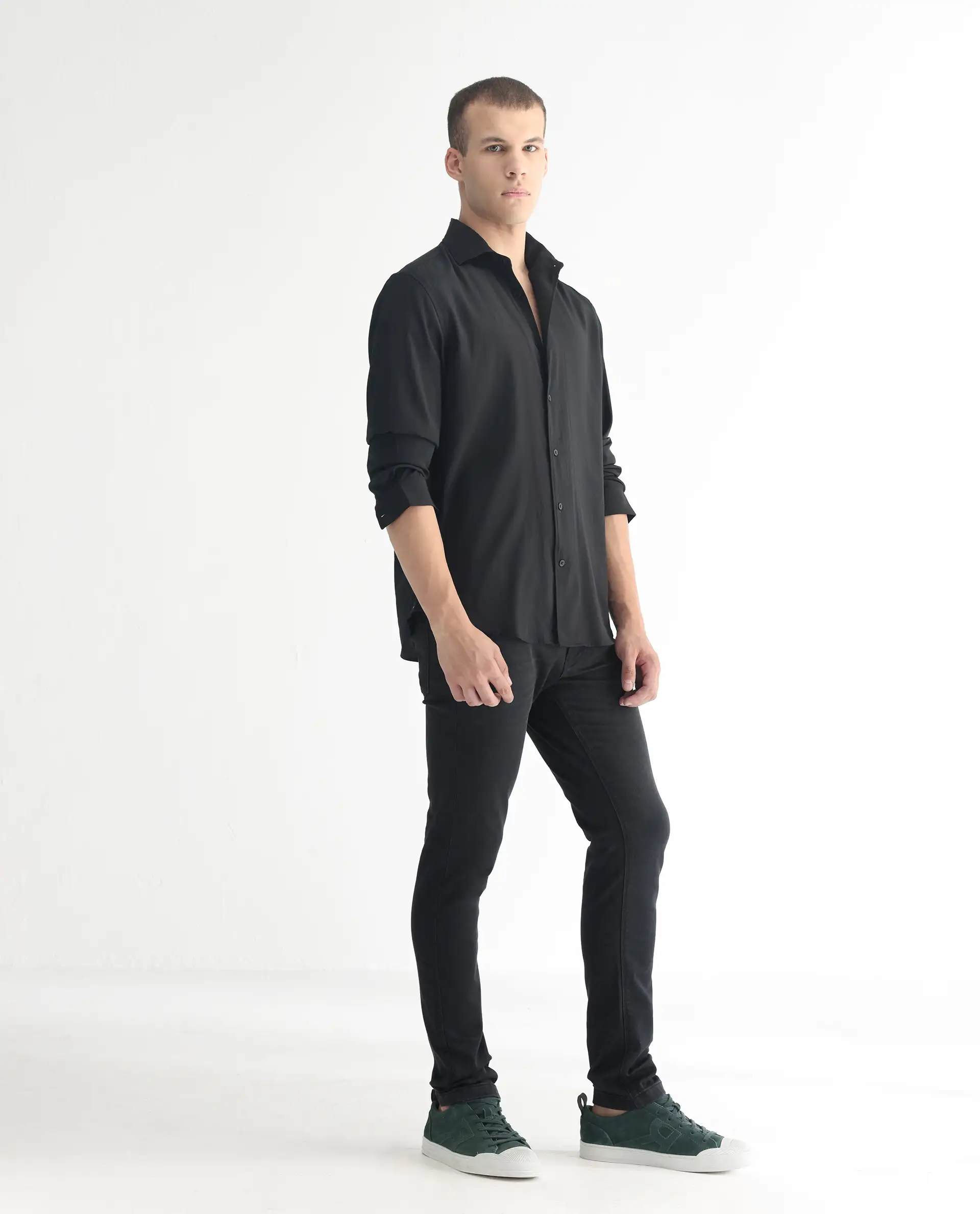 Rare Rabbit Men's Riom Dark Grey Cotton Plain Hawk Slim Fit Jeans - Image 6