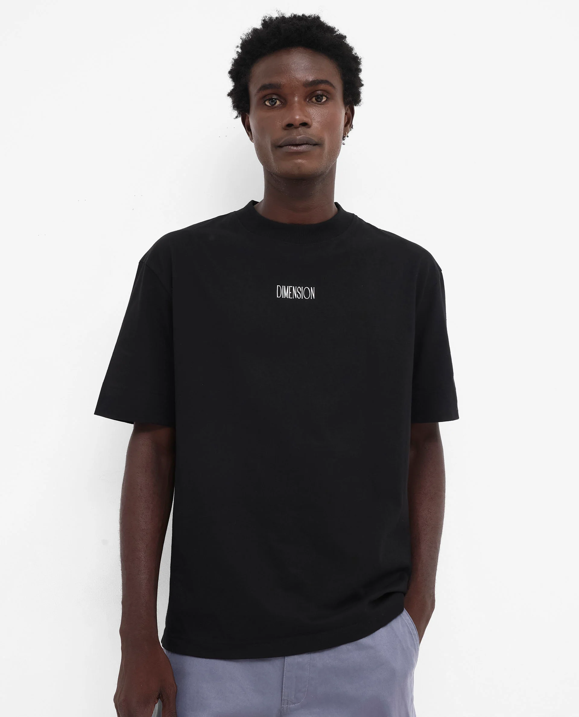 Rare Rabbit Men's Ripley Black Cotton Graphic Print Oversized Fit Half Sleeve Crew Neck T-Shirt - Image 4