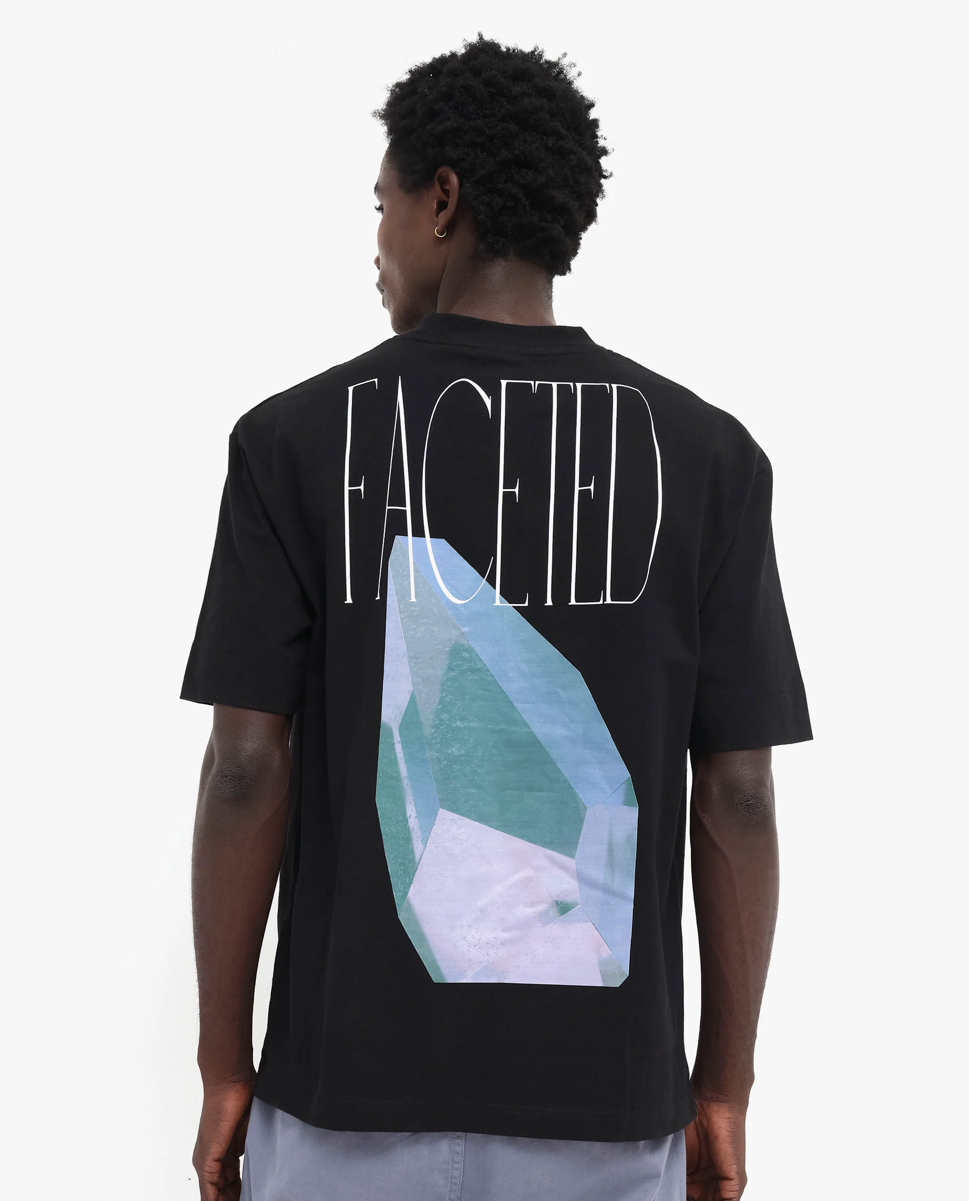 Rare Rabbit Men's Ripley Black Cotton Graphic Print Oversized Fit Half Sleeve Crew Neck T-Shirt - Image 7