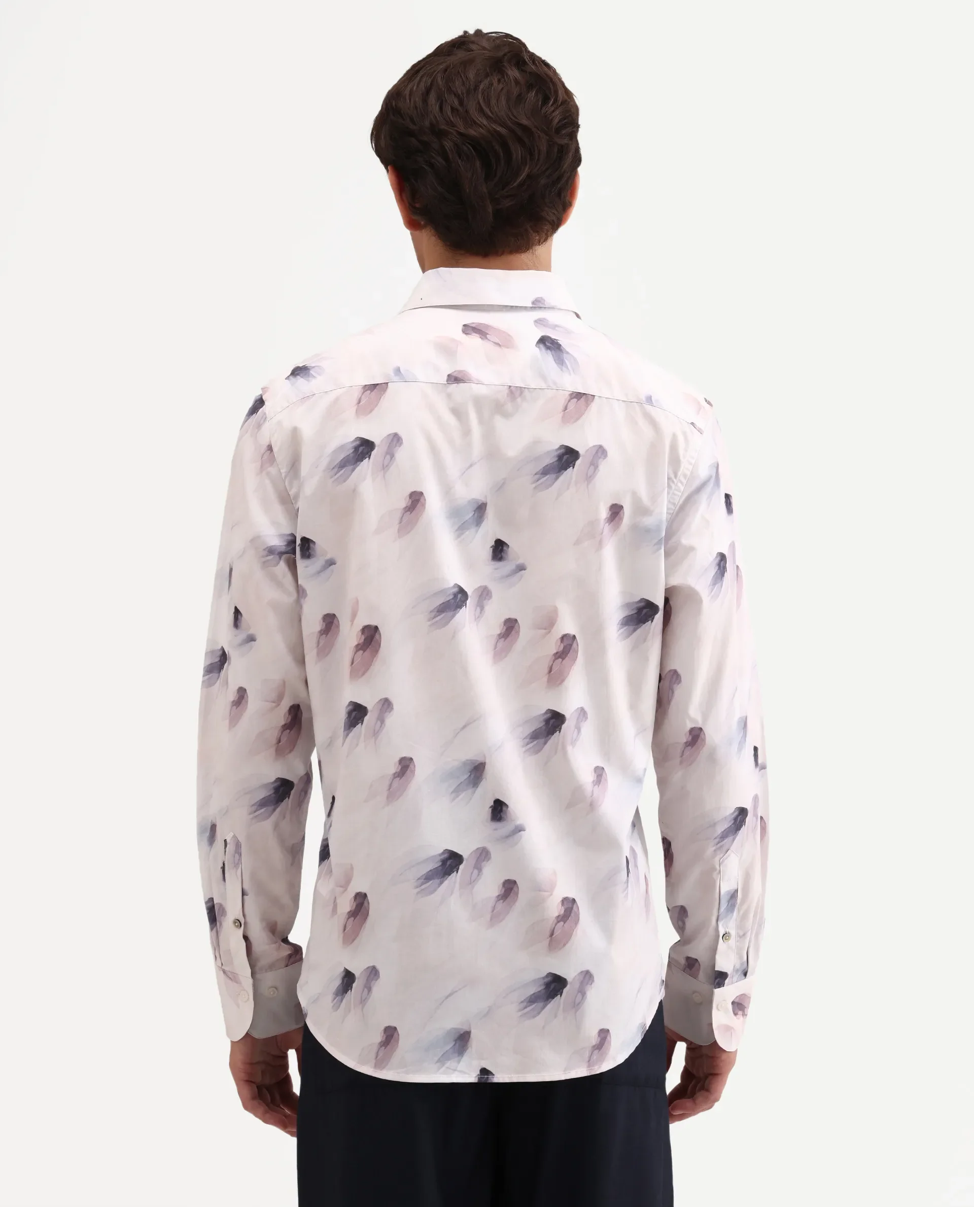 Rare Rabbit Men's Risal White Cotton Fabric Full Sleeve Regular Fit Abstract Print Shirt - Image 7