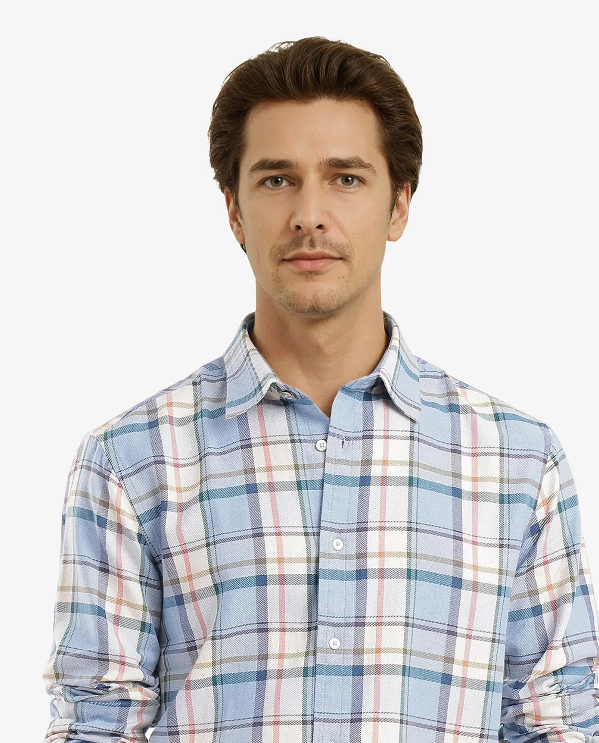Rare Rabbit Men's Rix Light Blue Cotton Checked Print Regular Fit Full Sleeve Collared Shirt - Image 5