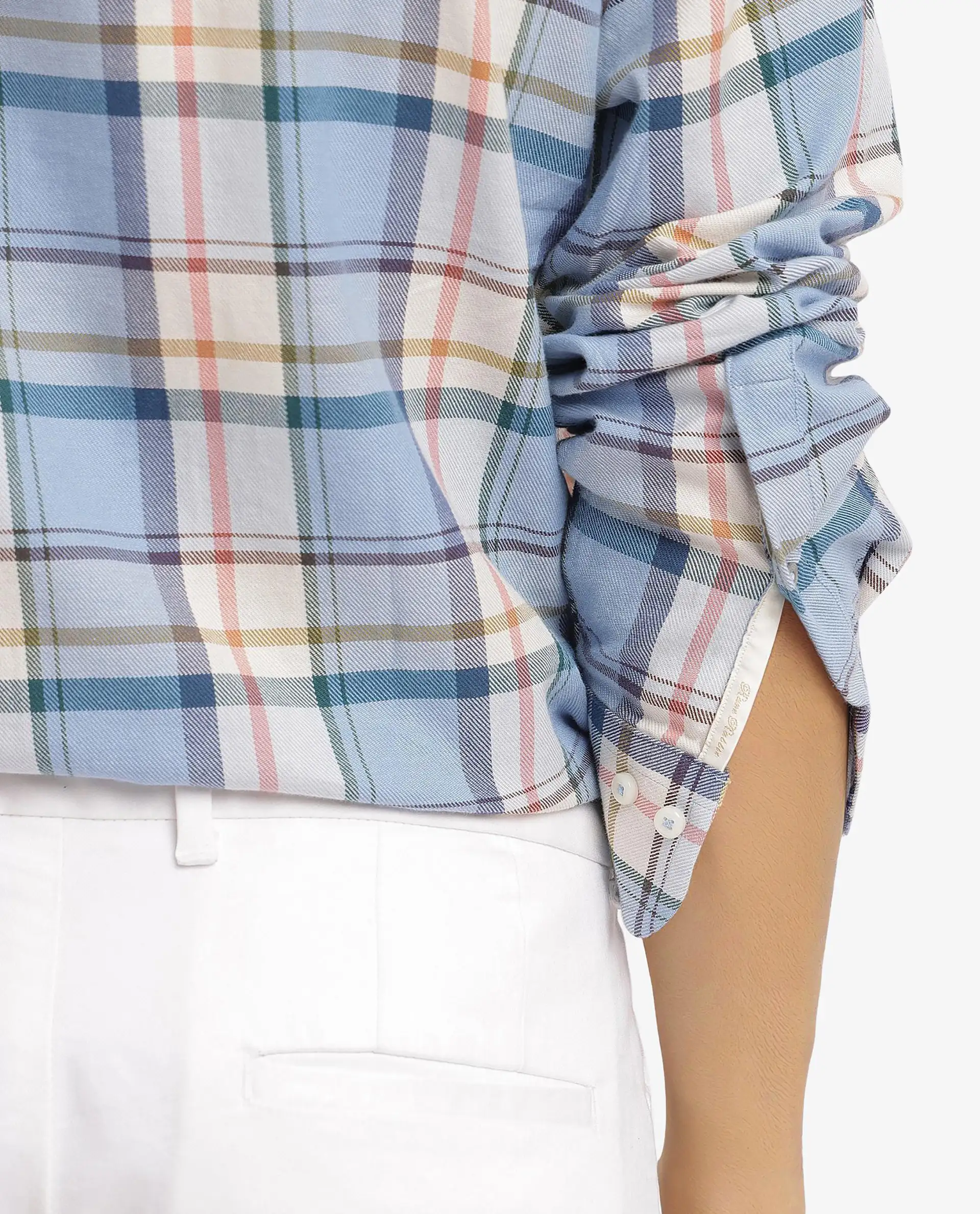 Rare Rabbit Men's Rix Light Blue Cotton Checked Print Regular Fit Full Sleeve Collared Shirt - Image 8