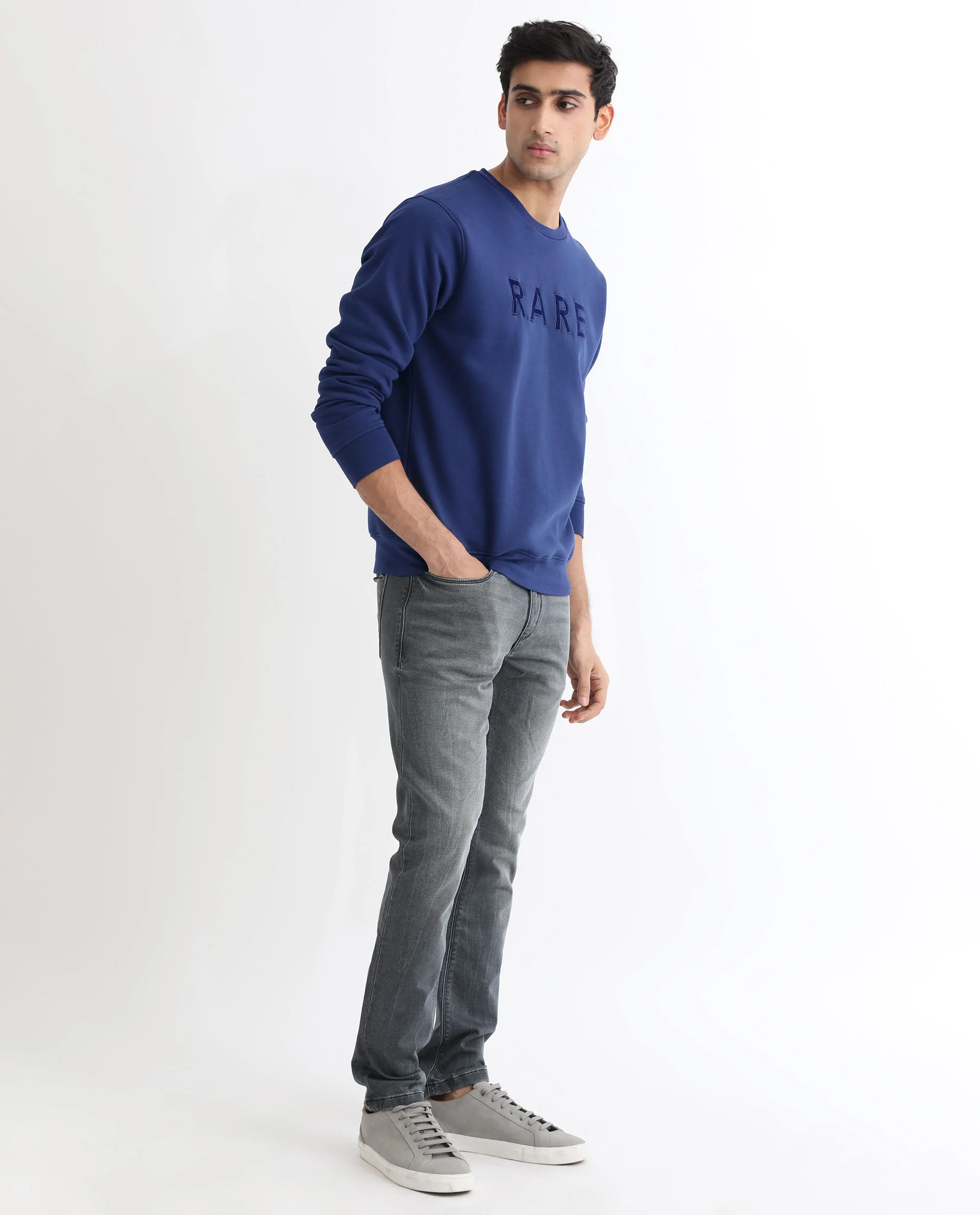 Rare Rabbit Men's Robbs Purple Cotton Graphic Print Relaxed Fit Full Sleeve Crew Neck Sweatshirt - Image 10