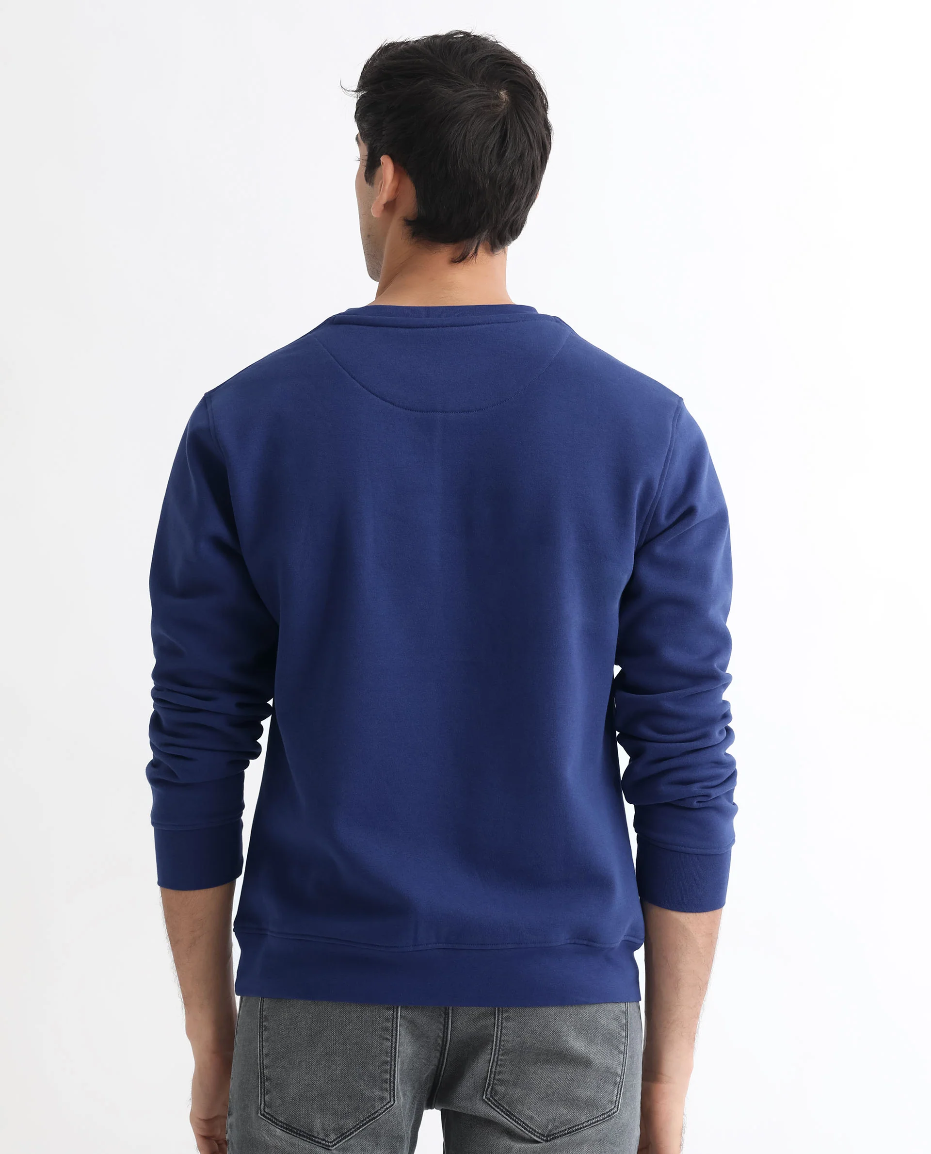 Rare Rabbit Men's Robbs Purple Cotton Graphic Print Relaxed Fit Full Sleeve Crew Neck Sweatshirt - Image 4