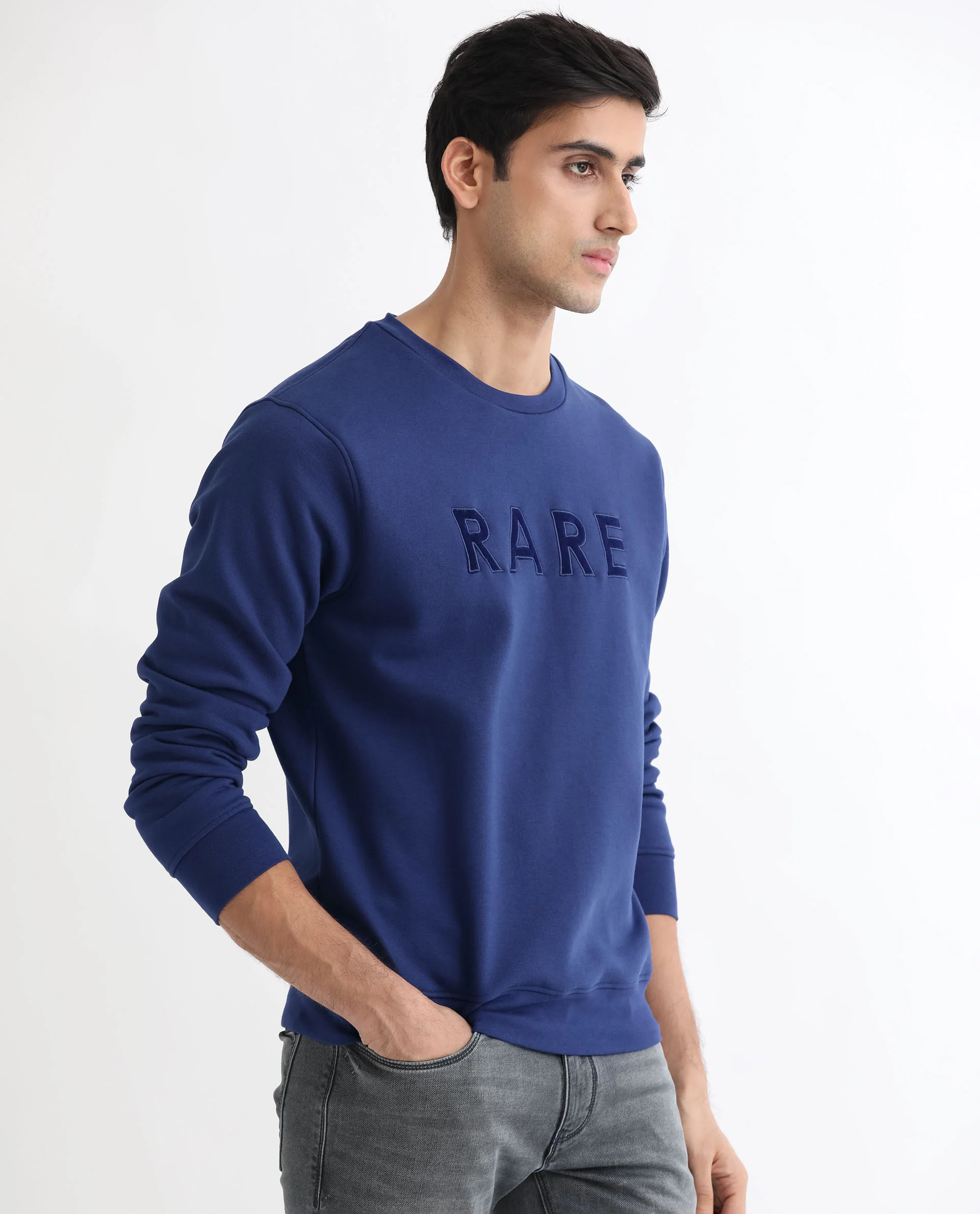 Rare Rabbit Men's Robbs Purple Cotton Graphic Print Relaxed Fit Full Sleeve Crew Neck Sweatshirt - Image 5