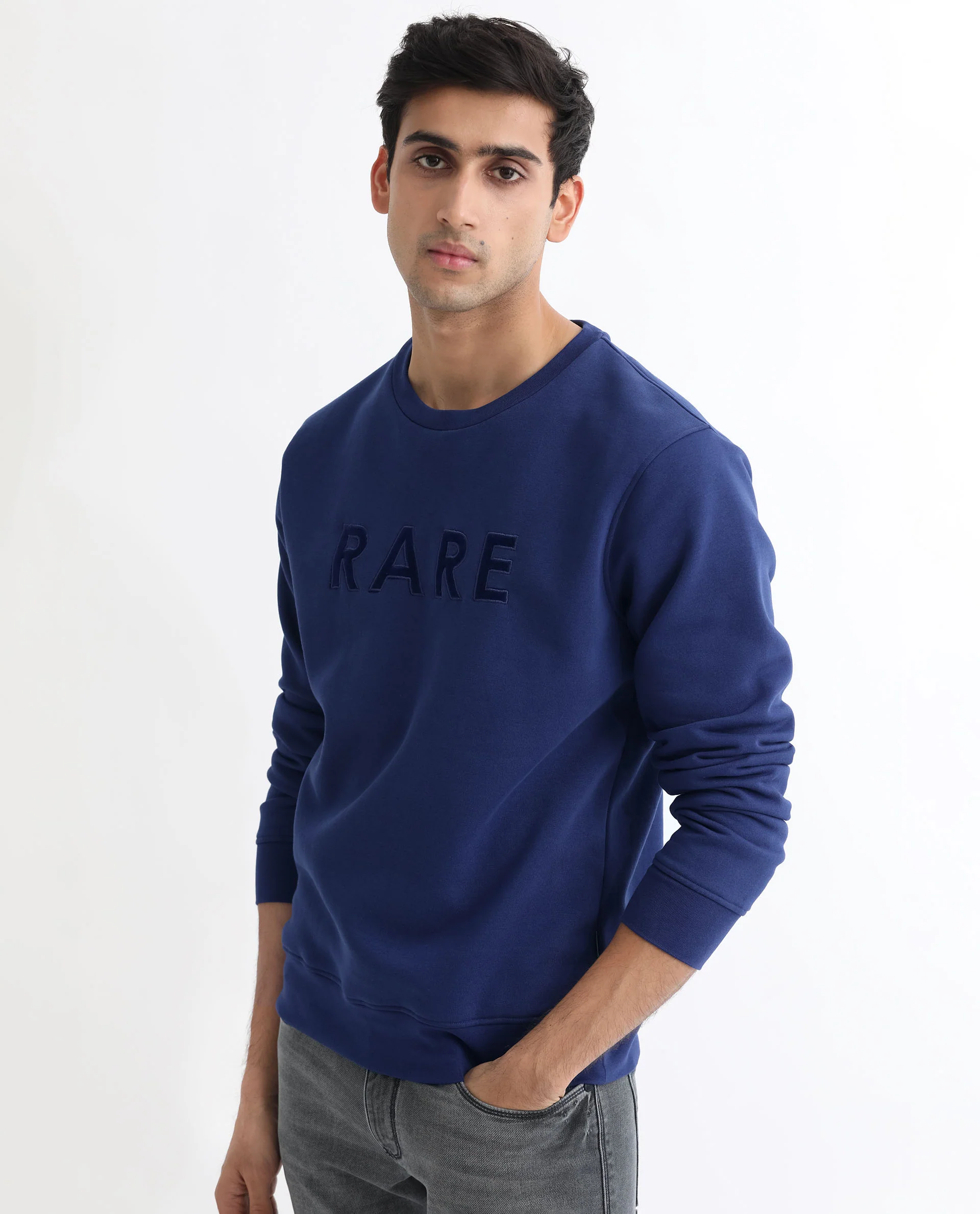 Rare Rabbit Men's Robbs Purple Cotton Graphic Print Relaxed Fit Full Sleeve Crew Neck Sweatshirt - Image 6