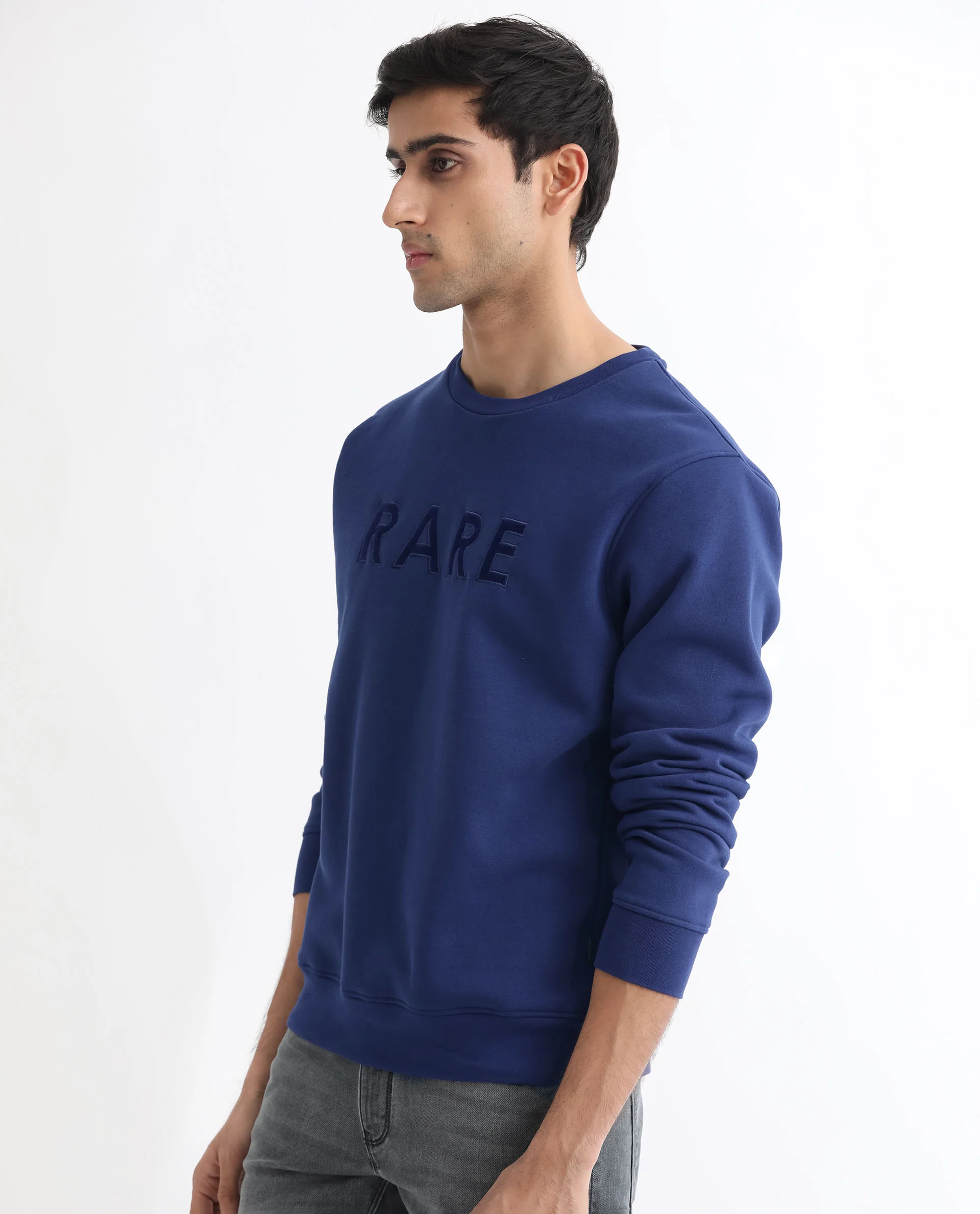 Rare Rabbit Men's Robbs Purple Cotton Graphic Print Relaxed Fit Full Sleeve Crew Neck Sweatshirt - Image 7