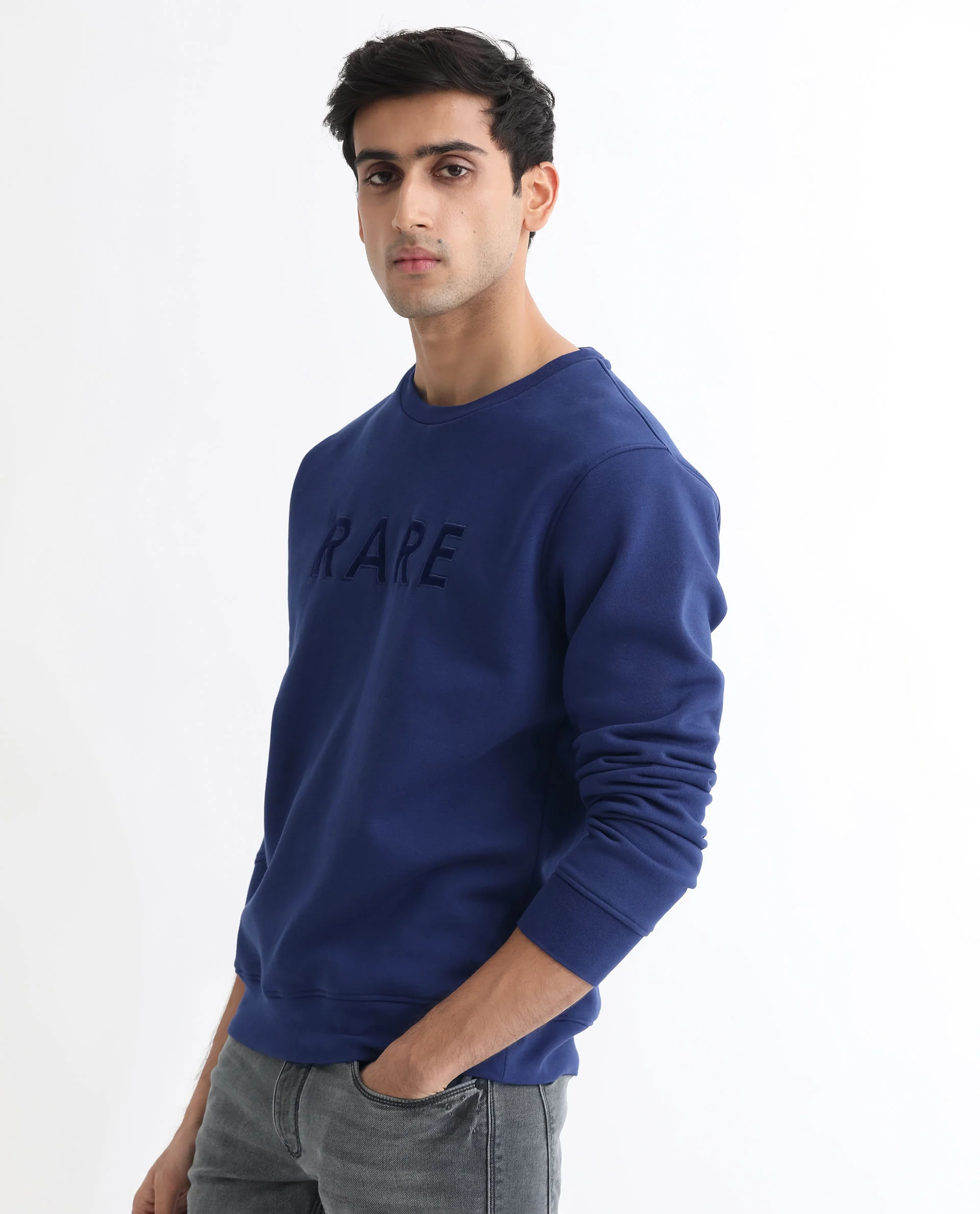Rare Rabbit Men's Robbs Purple Cotton Graphic Print Relaxed Fit Full Sleeve Crew Neck Sweatshirt - Image 8