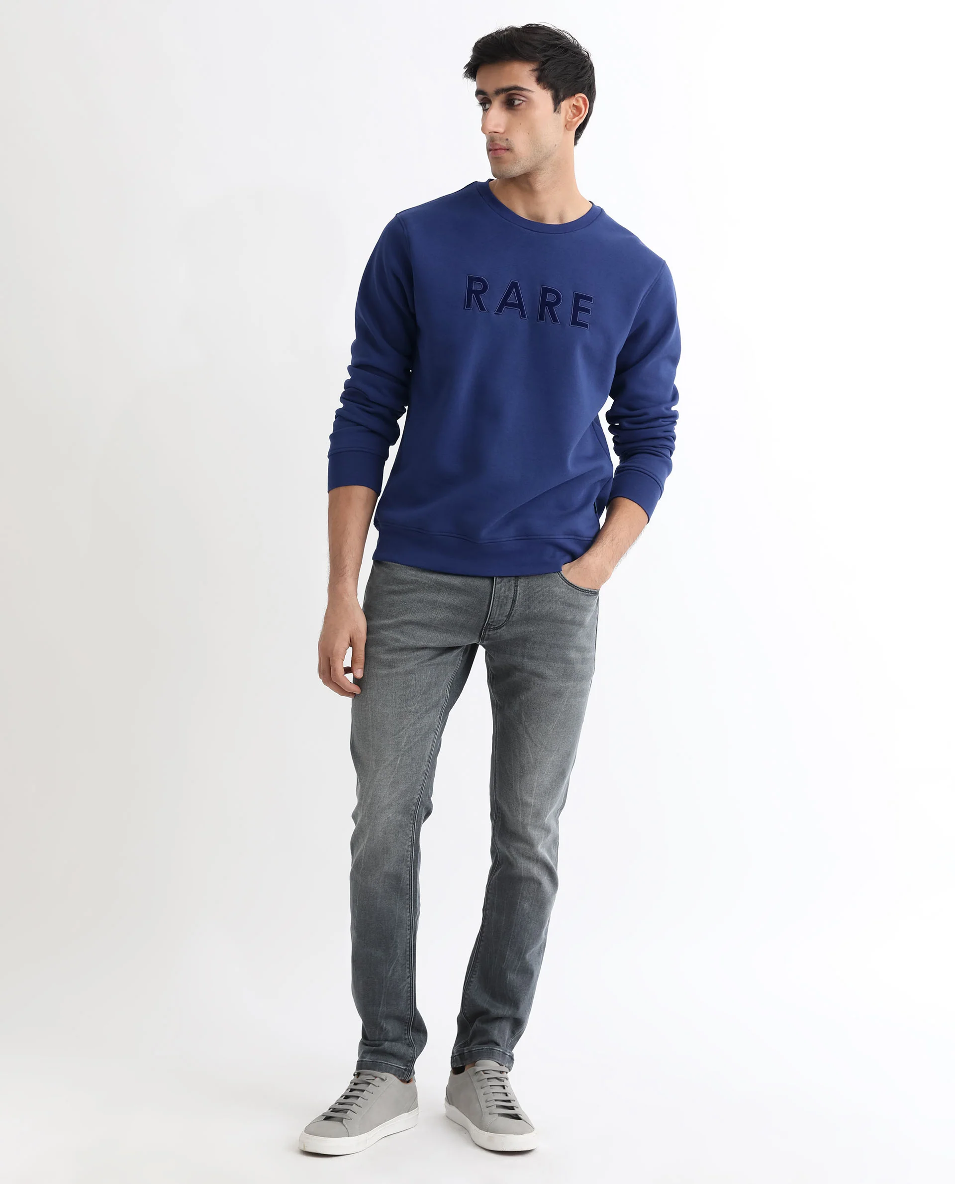 Rare Rabbit Men's Robbs Purple Cotton Graphic Print Relaxed Fit Full Sleeve Crew Neck Sweatshirt - Image 9
