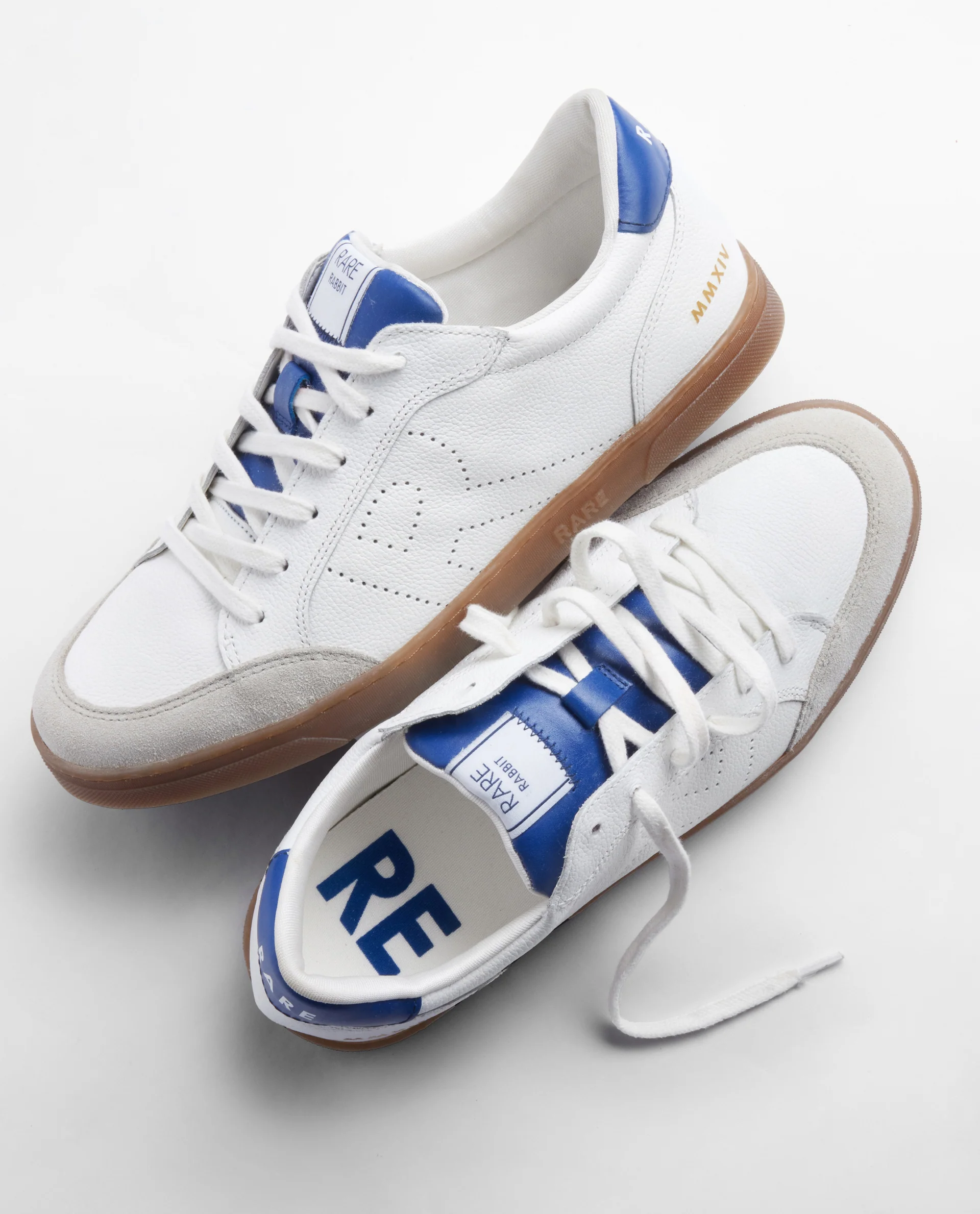 Rare Rabbit Mens Rocco Blue Round Toe Low Top Perforated Lace-Up Sneaker Shoes - Image 2