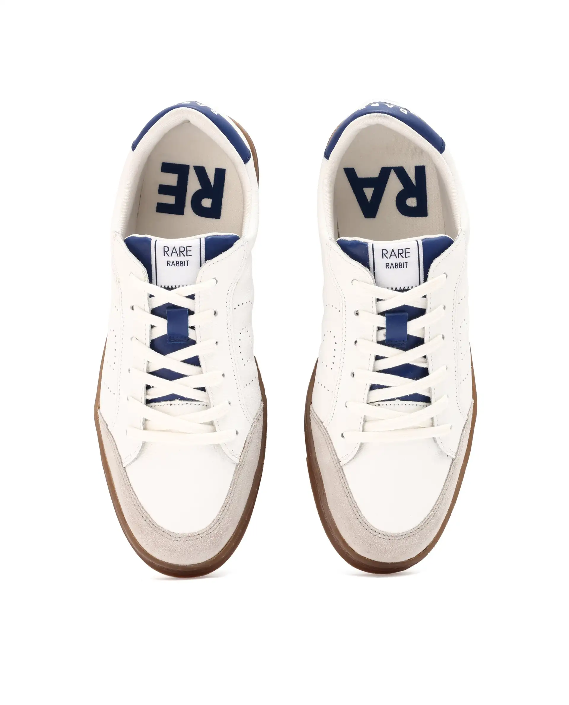 Rare Rabbit Mens Rocco Blue Round Toe Low Top Perforated Lace-Up Sneaker Shoes - Image 4