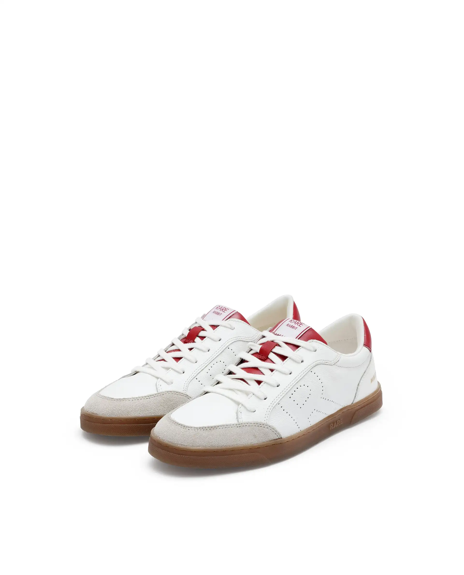 Rare Rabbit Mens Rocco Red Round Toe Low Top Perforated Lace-Up Sneaker Shoes - Image 3