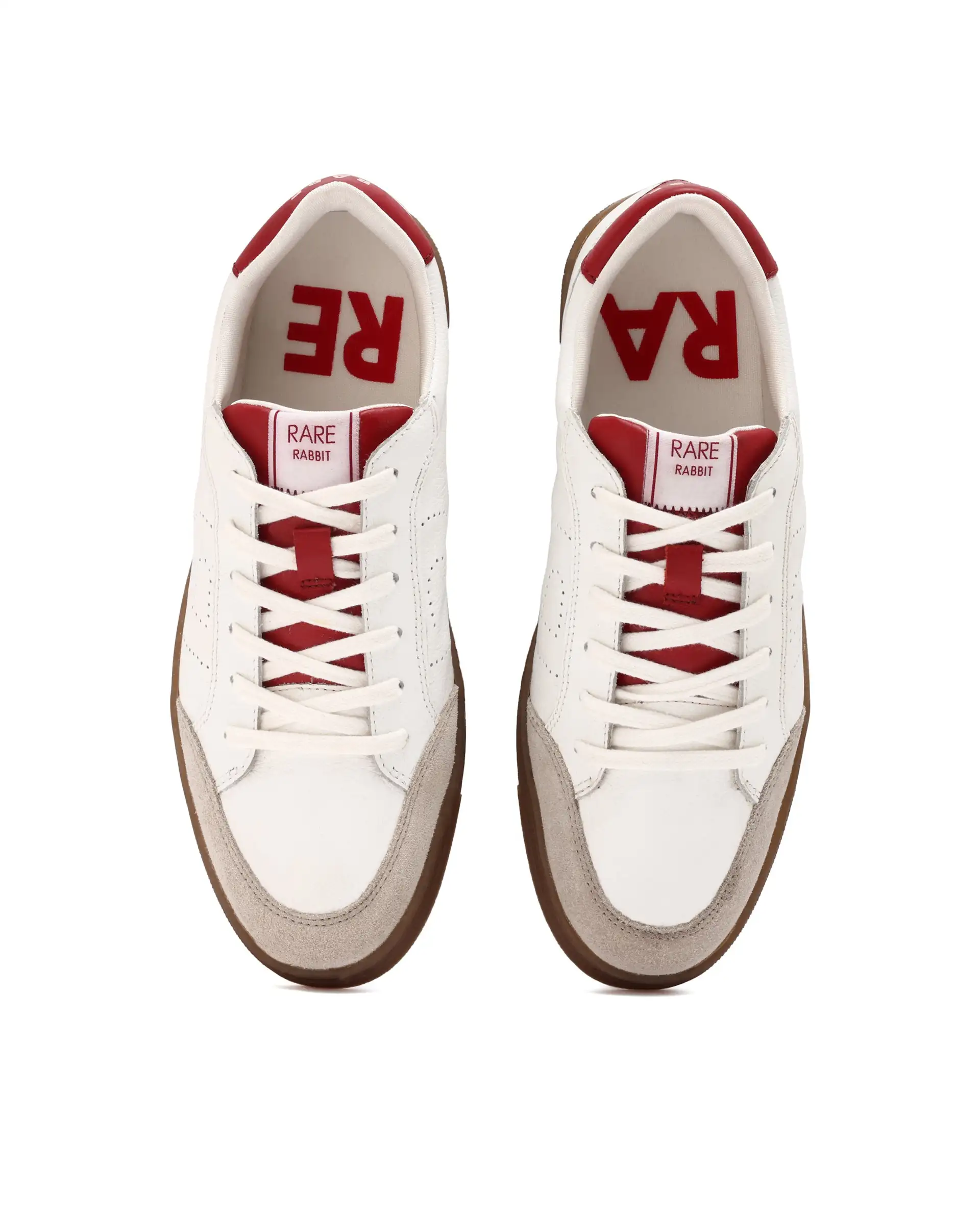 Rare Rabbit Mens Rocco Red Round Toe Low Top Perforated Lace-Up Sneaker Shoes - Image 4