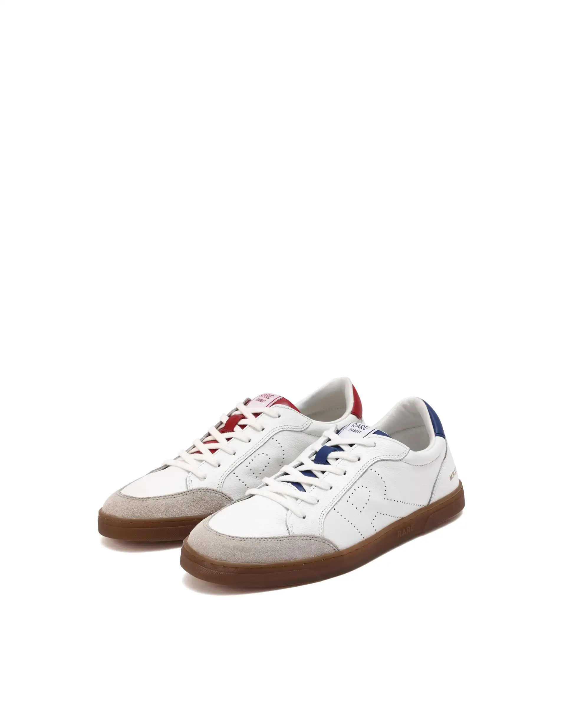 Rare Rabbit Mens Rocco White Round Toe Low Top Perforated Lace-Up Sneaker Shoes - Image 3
