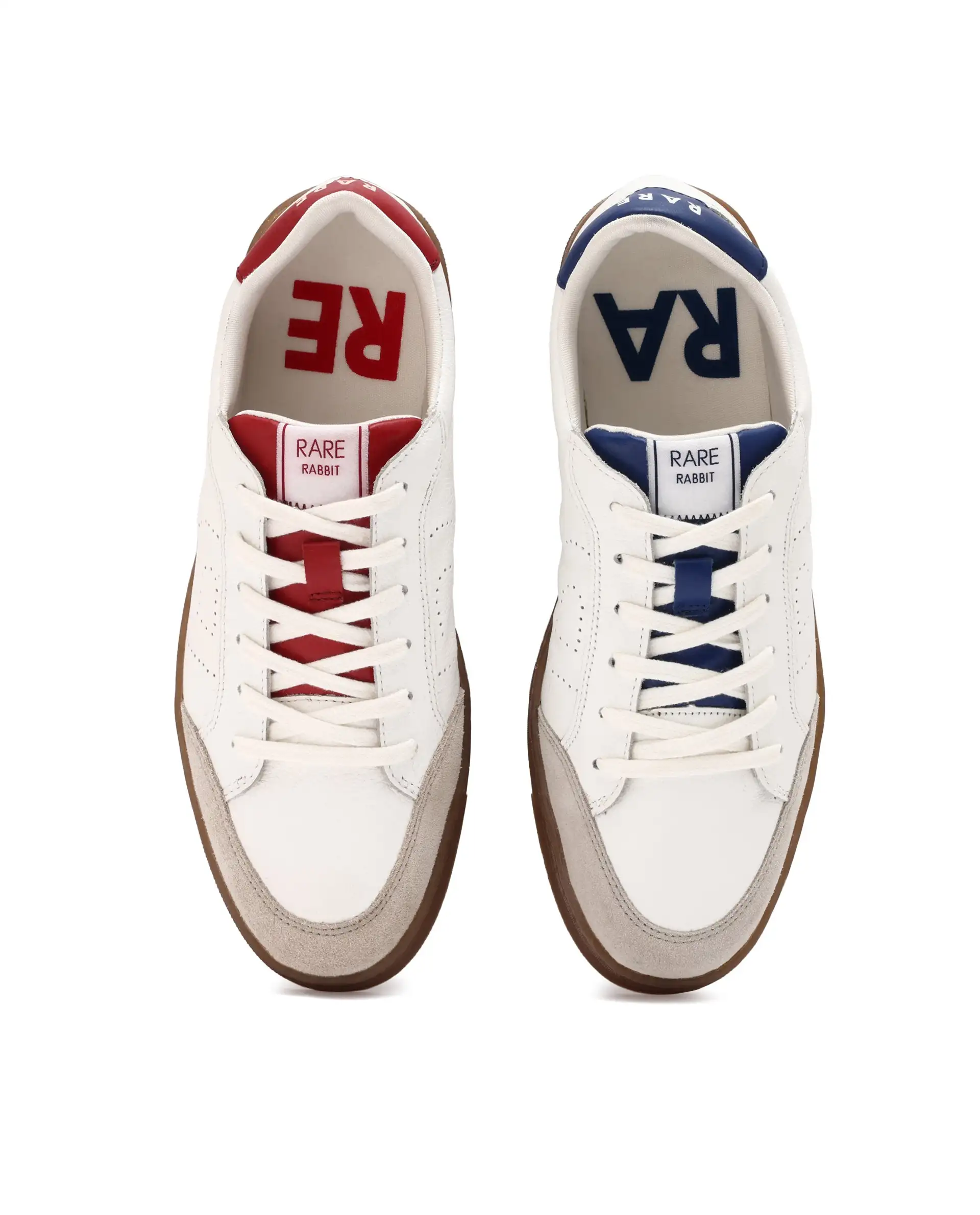 Rare Rabbit Mens Rocco White Round Toe Low Top Perforated Lace-Up Sneaker Shoes - Image 4