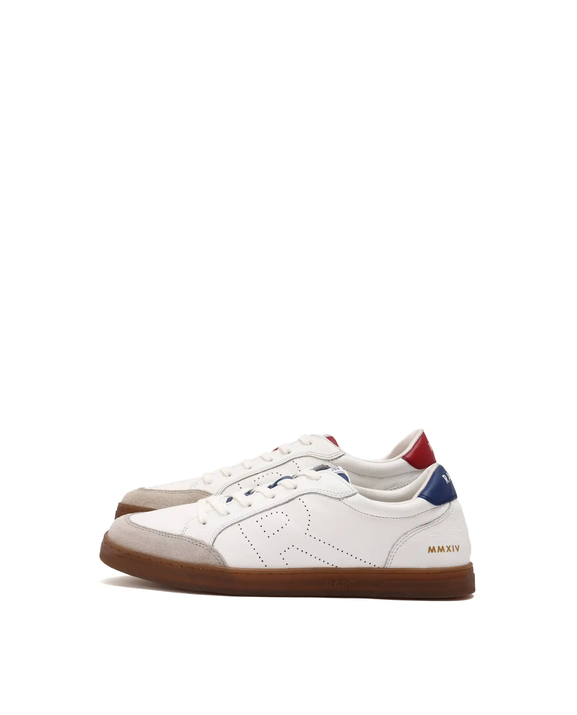Rare Rabbit Mens Rocco White Round Toe Low Top Perforated Lace-Up Sneaker Shoes - Image 5
