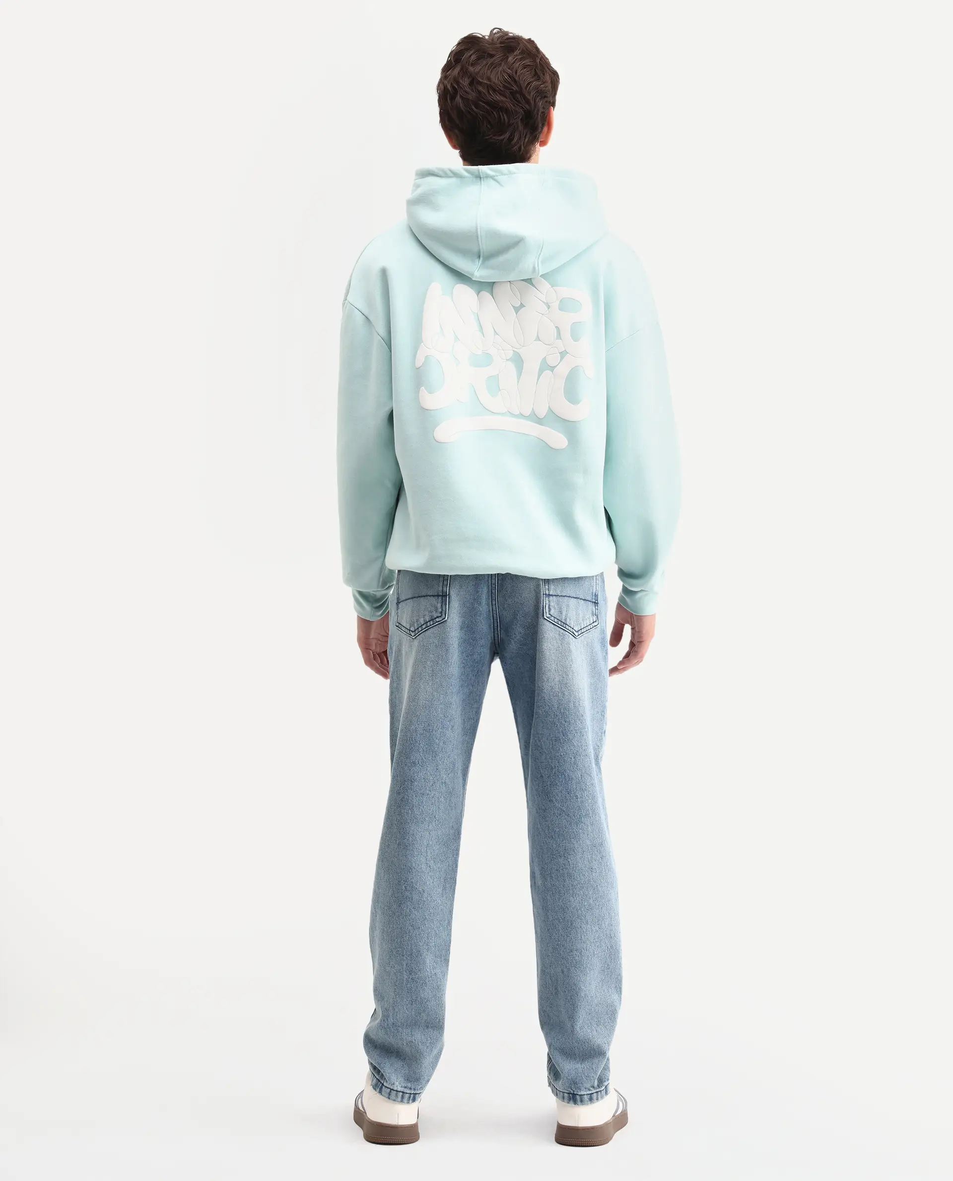 Rare Rabbit Men's Rokk Light Blue Cotton Blend Fabric Shank And Zipper Kurt Carrot Plain Jeans - Image 7