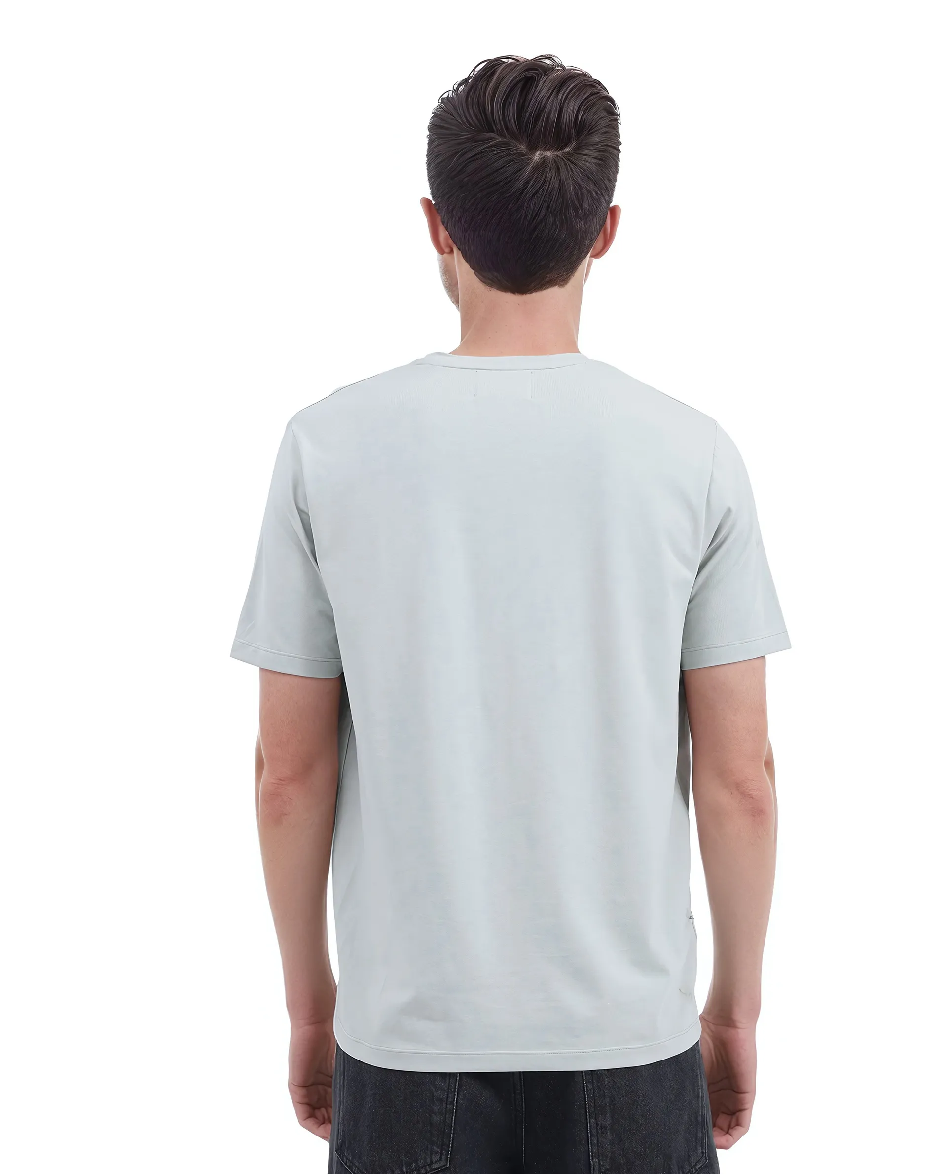 Rare Rabbit Men's Rolt Dusky Green Cotton Blend Graphic Print Regular Fit Half Sleeve Crew Neck T-Shirt - Image 4