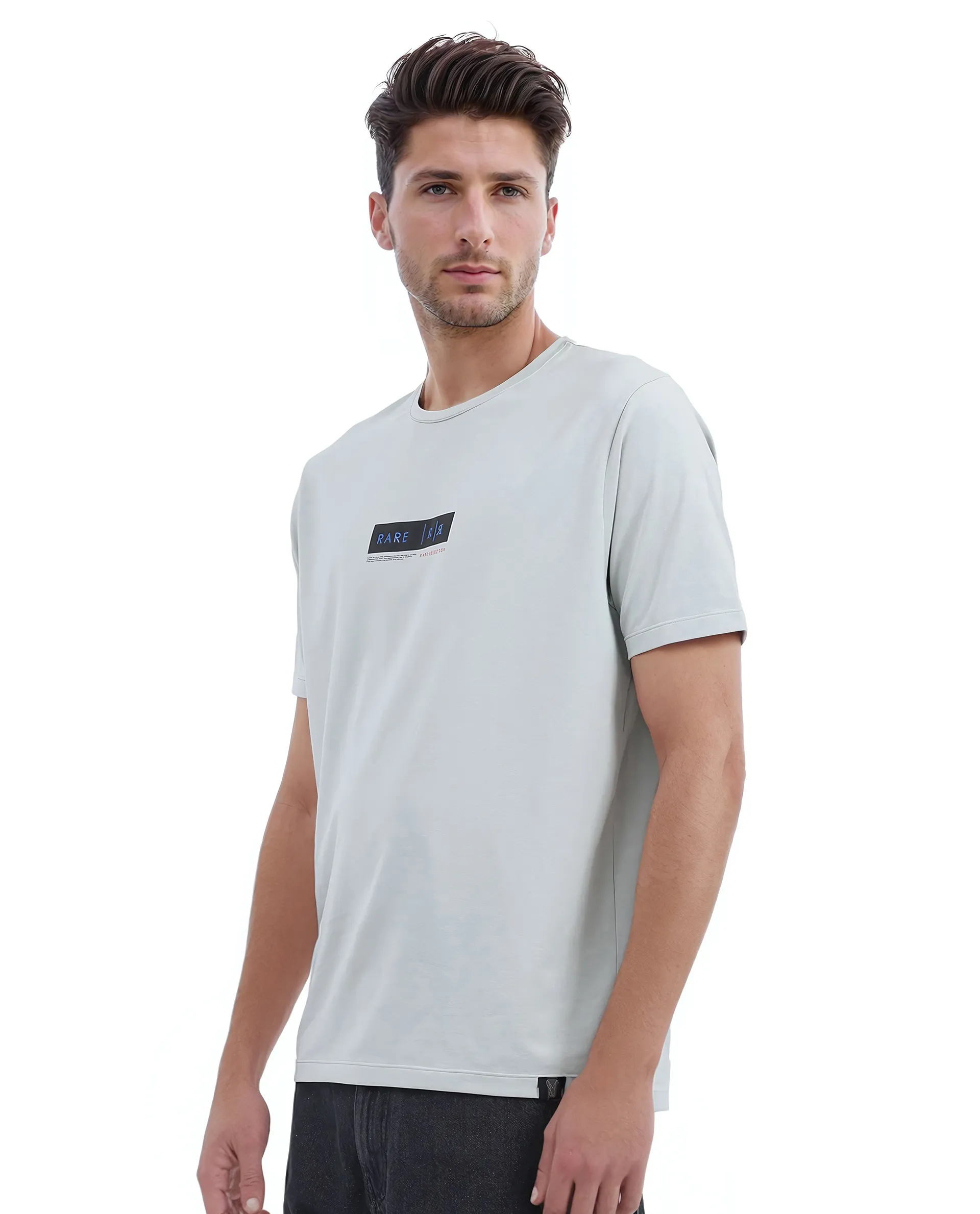 Rare Rabbit Men's Rolt Dusky Green Cotton Blend Graphic Print Regular Fit Half Sleeve Crew Neck T-Shirt - Image 8