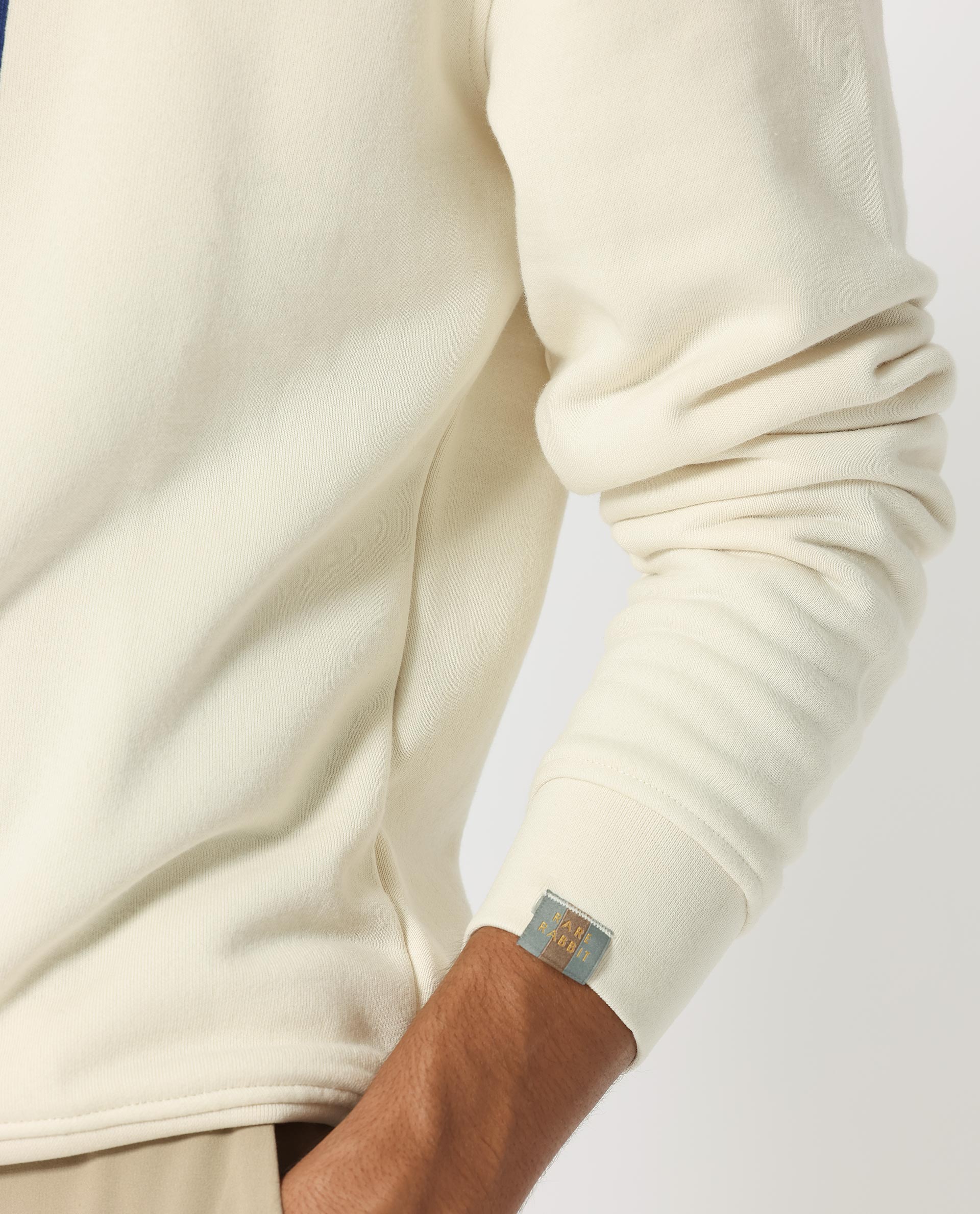 Rare Rabbit Men's Rong Off White Cotton Graphic Print Relaxed Fit Full Sleeve Crew Neck Sweatshirt - Image 3