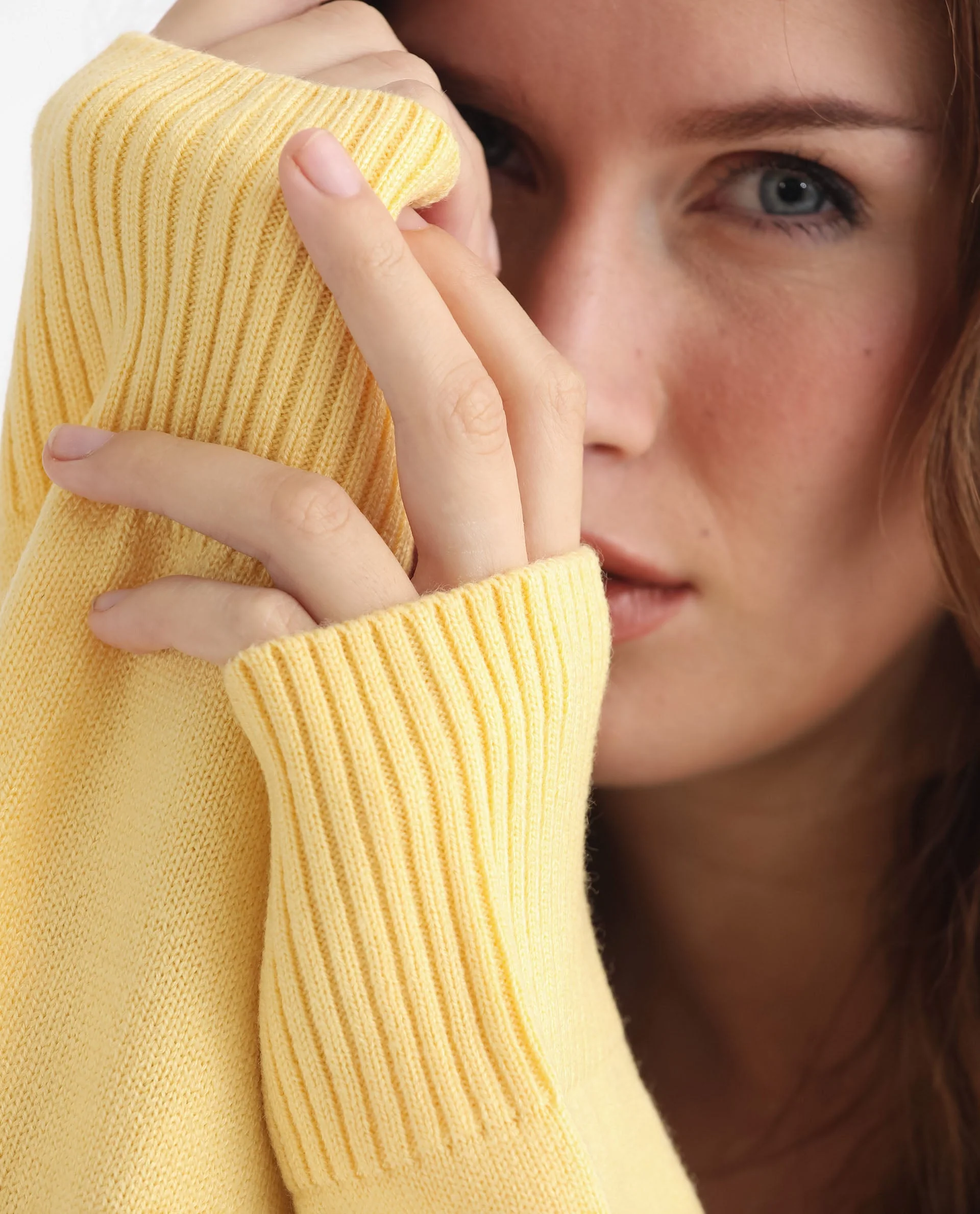 Rareism Women's Ronnie Yellow Acrylic V-Neck Color Block Relaxed Fit Sweater - Image 9