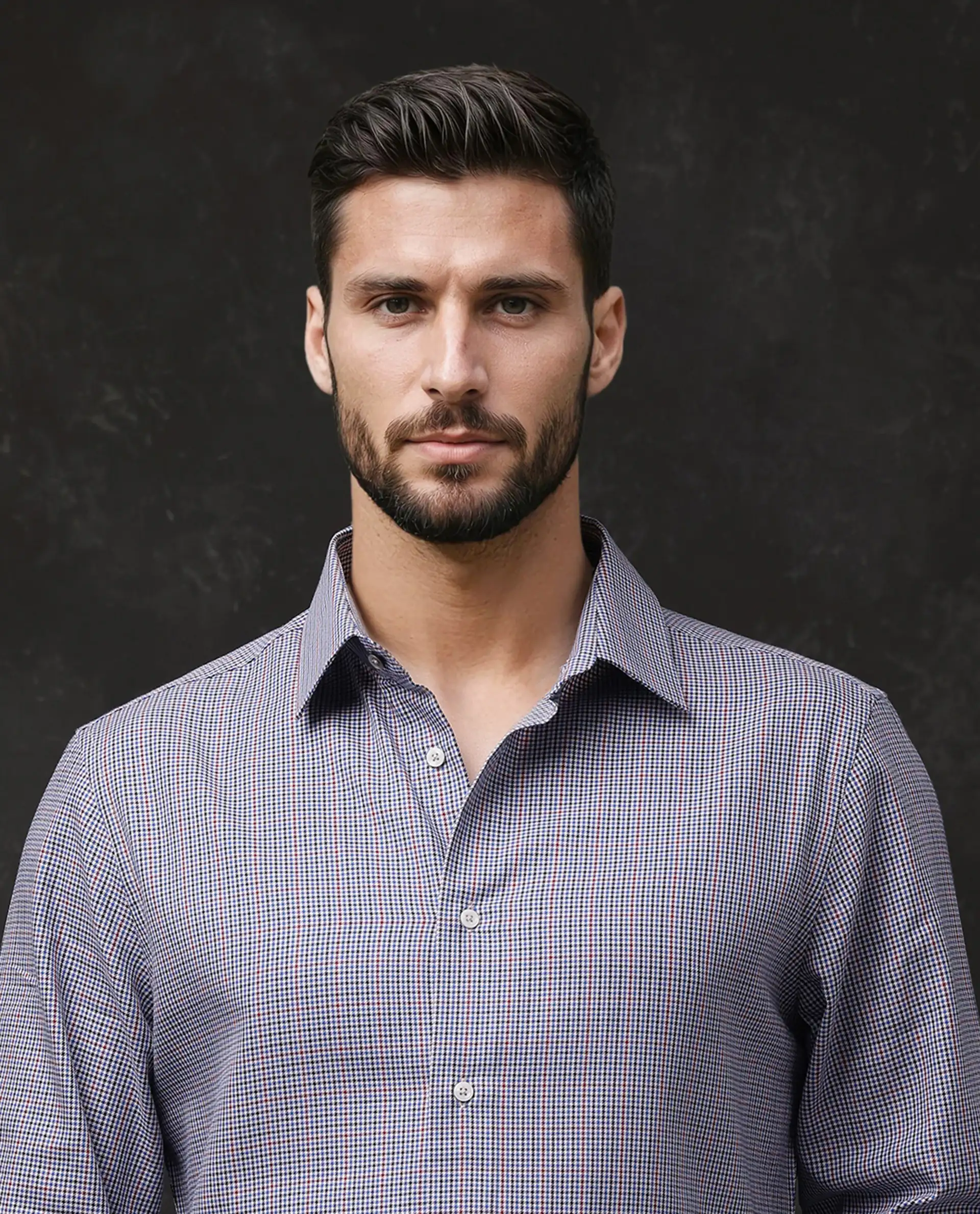 Rare Rabbit Men's Root Blue Cotton Checked Print Regular Fit Full Sleeve Collared Shirt - Image 3