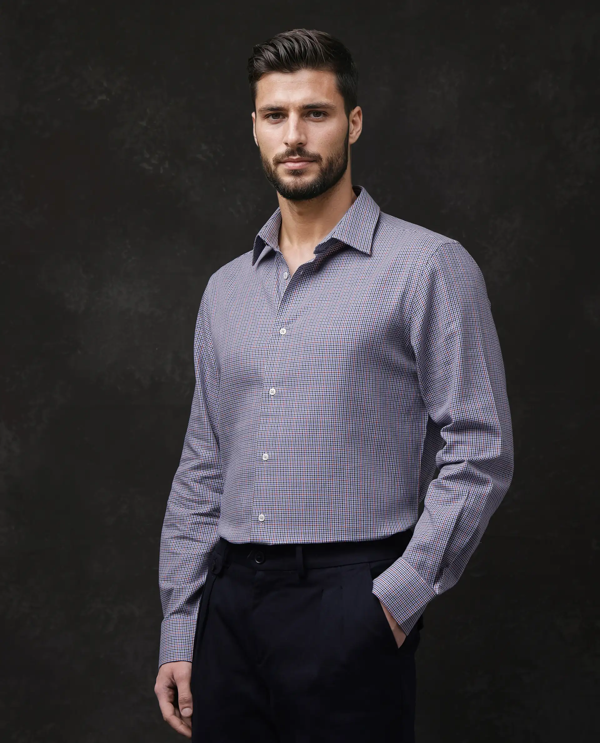 Rare Rabbit Men's Root Blue Cotton Checked Print Regular Fit Full Sleeve Collared Shirt - Image 5