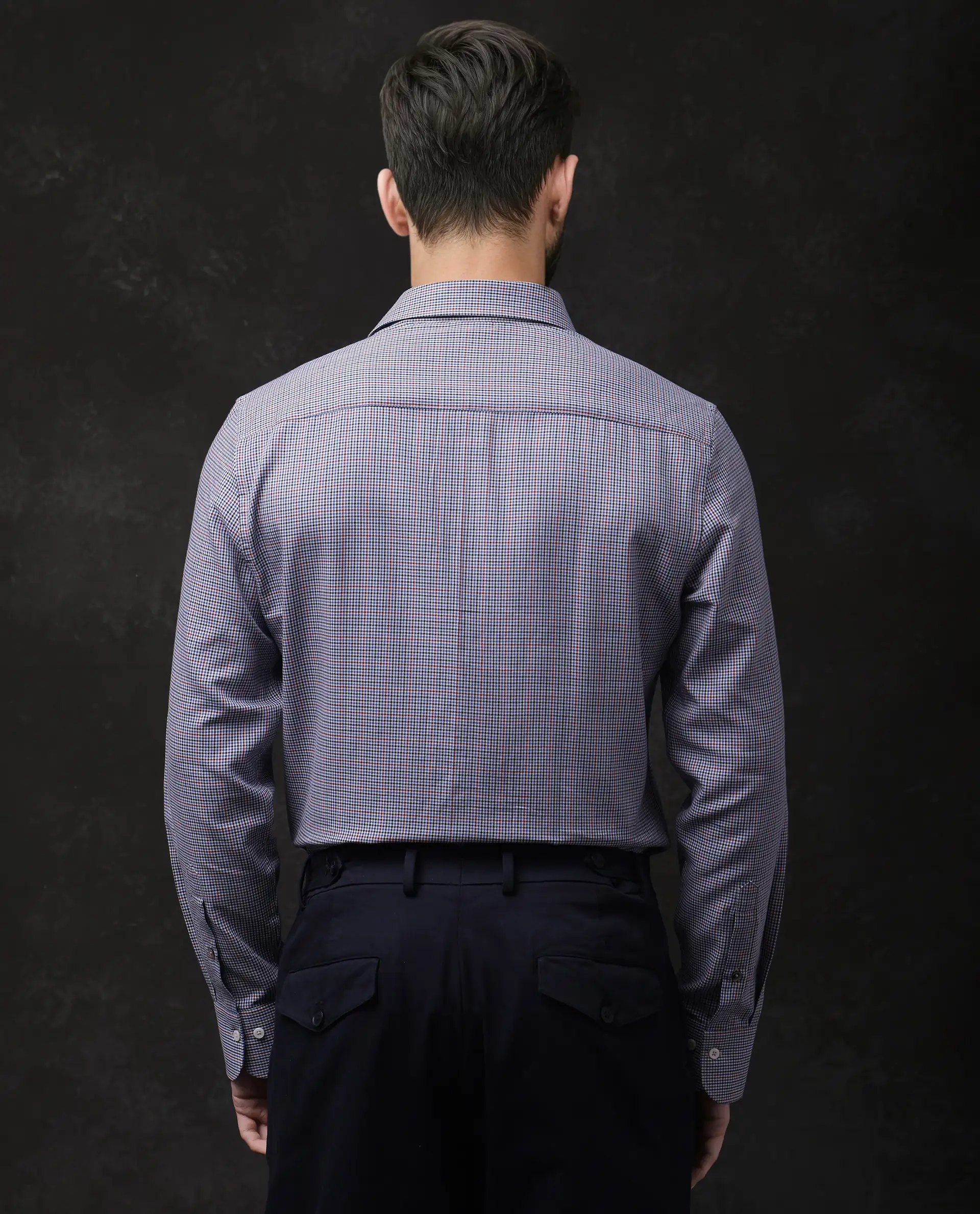 Rare Rabbit Men's Root Blue Cotton Checked Print Regular Fit Full Sleeve Collared Shirt - Image 7