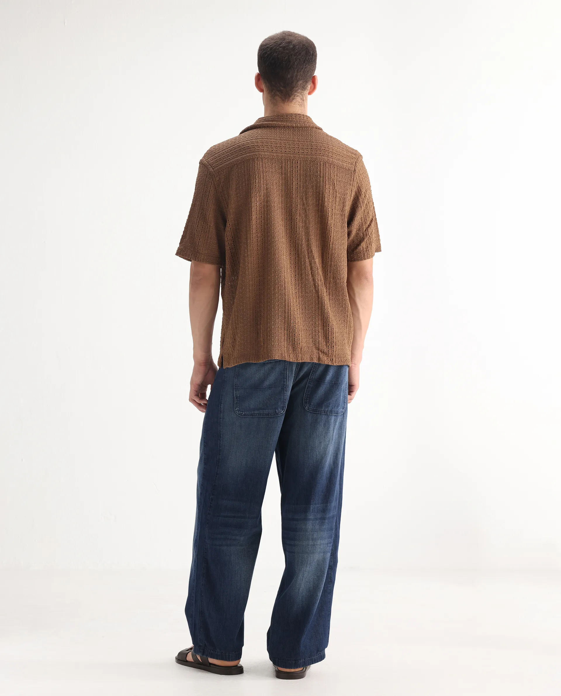 Rare Rabbit Men's Rory Light Blue Cotton Plain Baggy Fit Jeans - Image 9