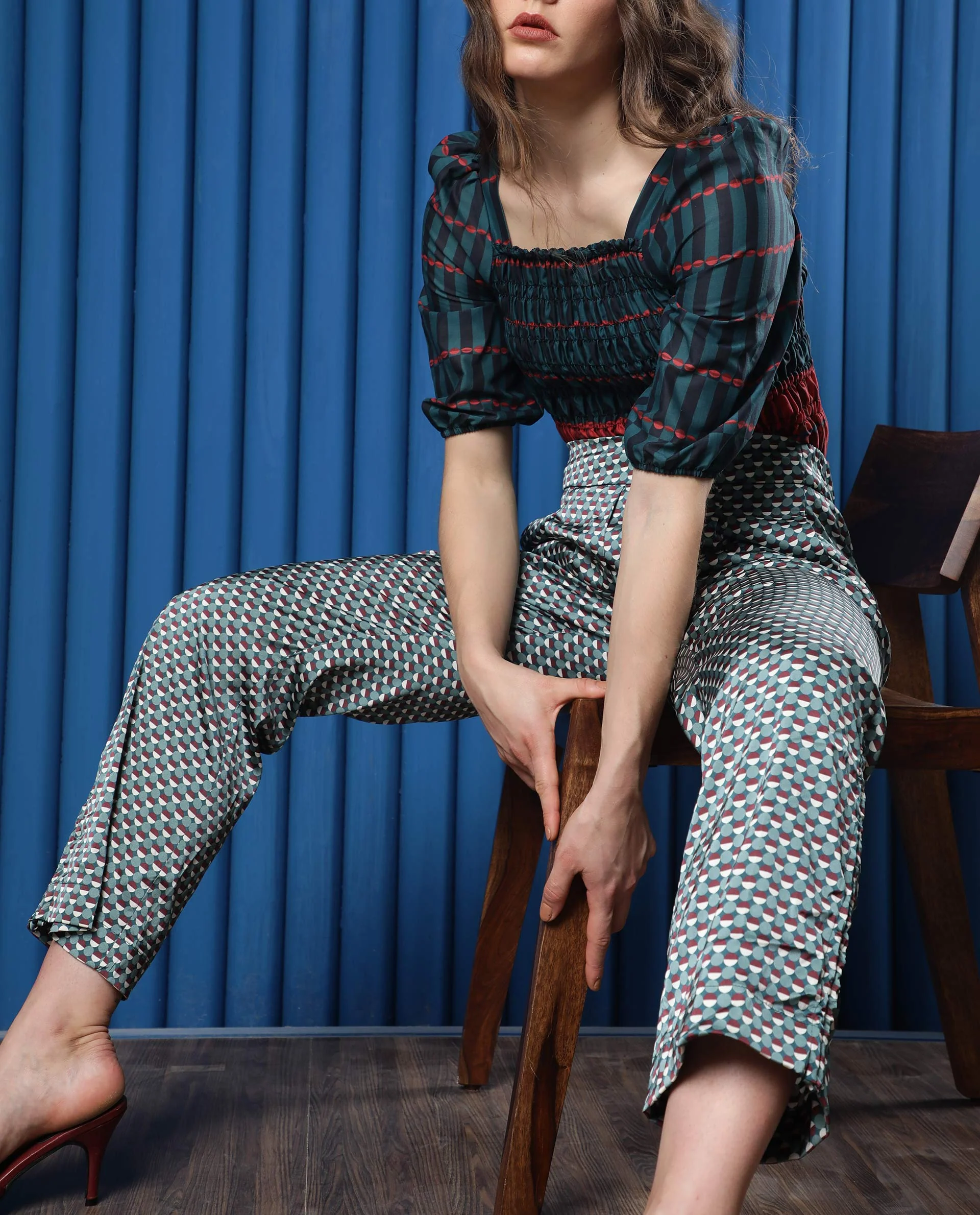 Rareism Women's Rosa Multi Polyester Polka Print Ankle Length Tailored Trouser - Image 12