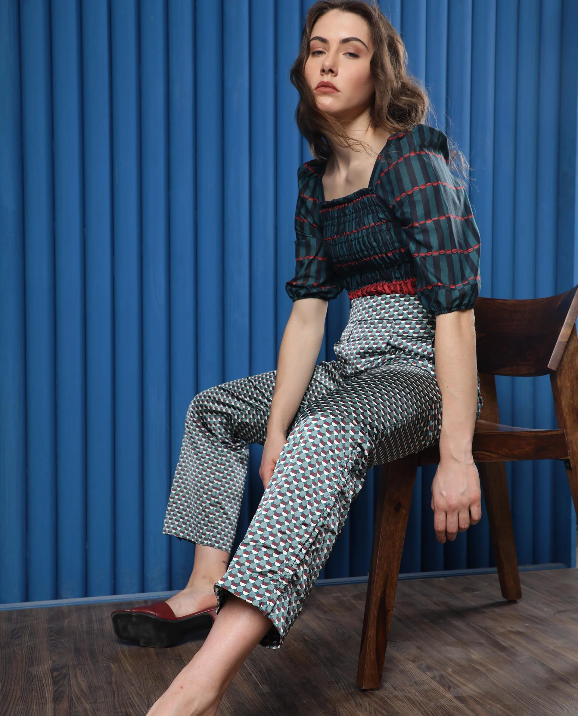 Rareism Women's Rosa Multi Polyester Polka Print Ankle Length Tailored Trouser - Image 15