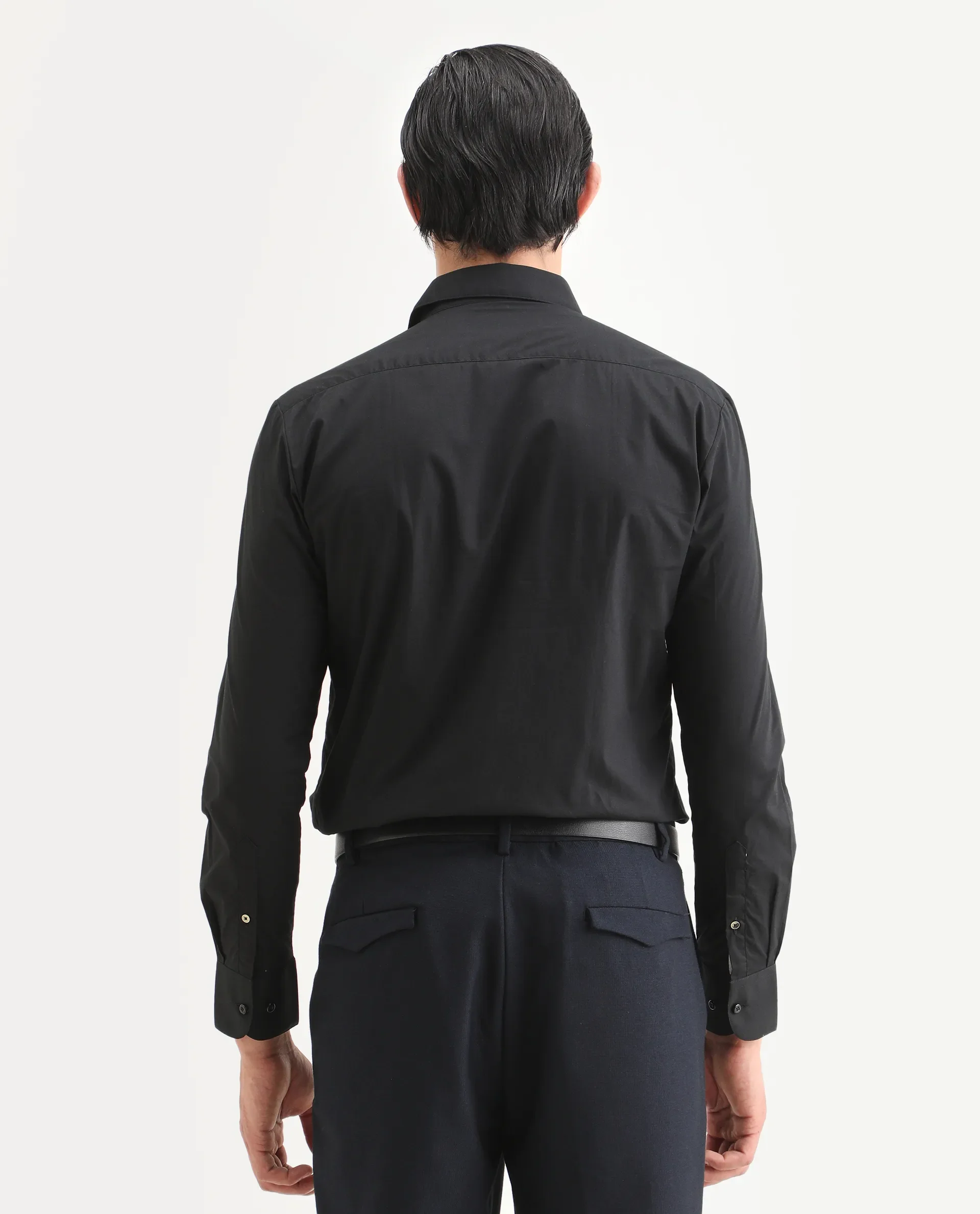 Rare Rabbit Men's Roser Black Cotton Embroidered Regular Fit Full Sleeve Collared Shirt - Image 9