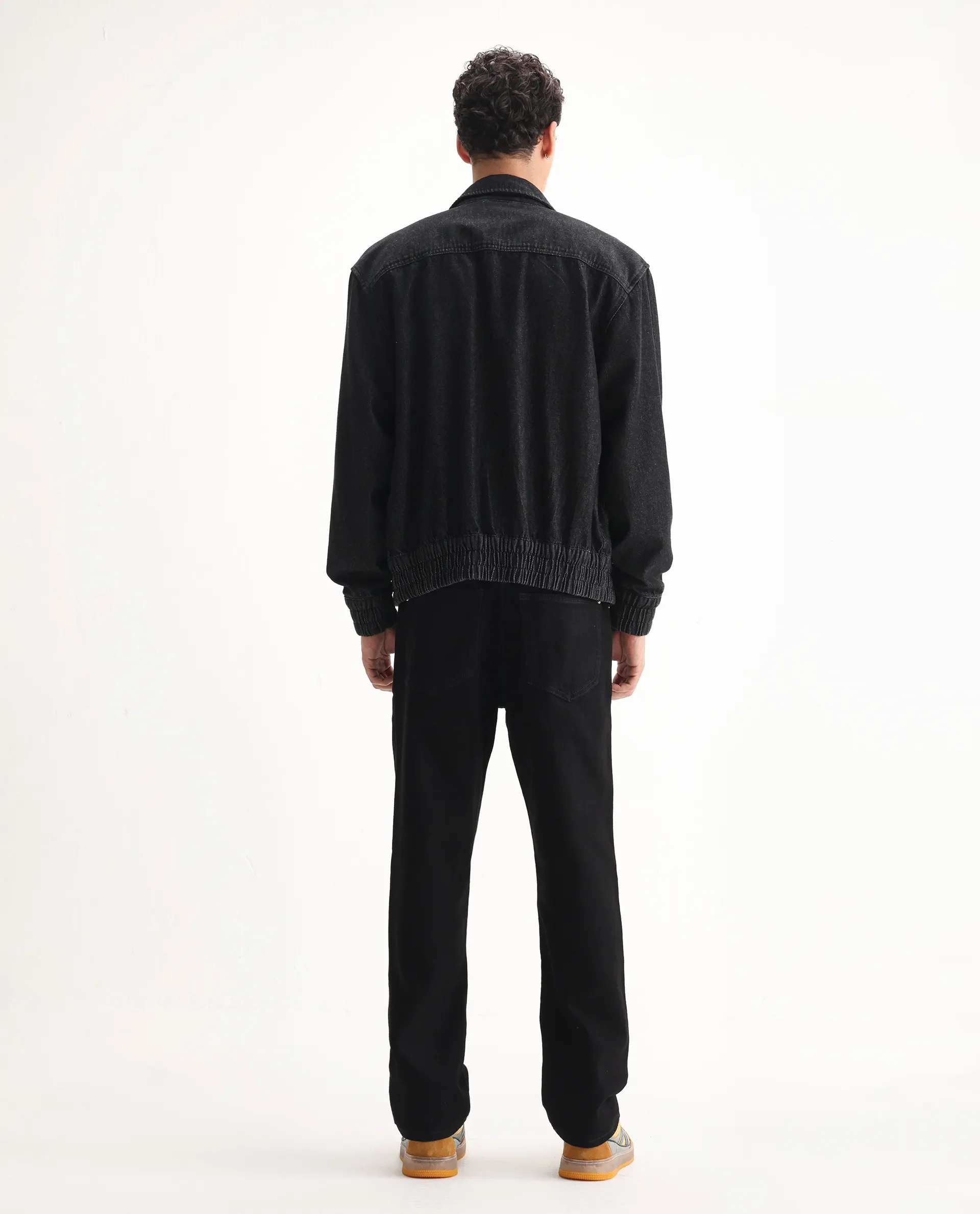 Rare Rabbit Men's Rosic Black Cotton Plain Morris Regular Fit Jeans - Image 9