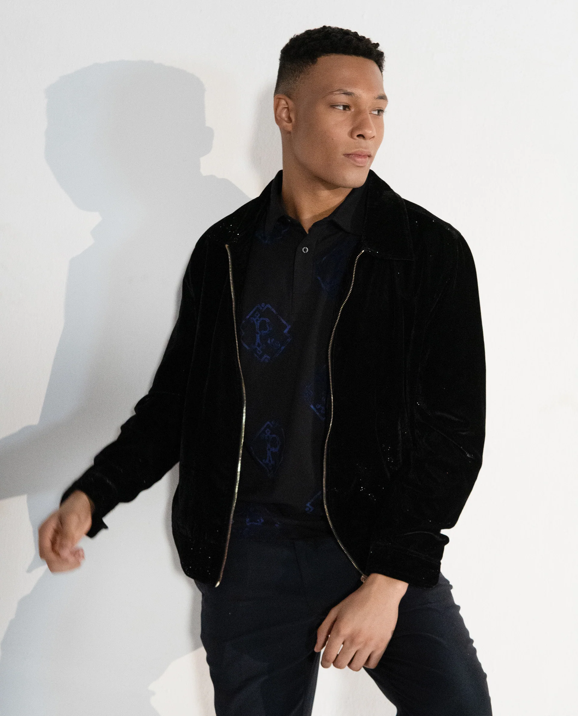 Rare Rabbit Men's Roson Black Cotton Monogram Print Regular Fit Half Sleeve Polo - Image 9
