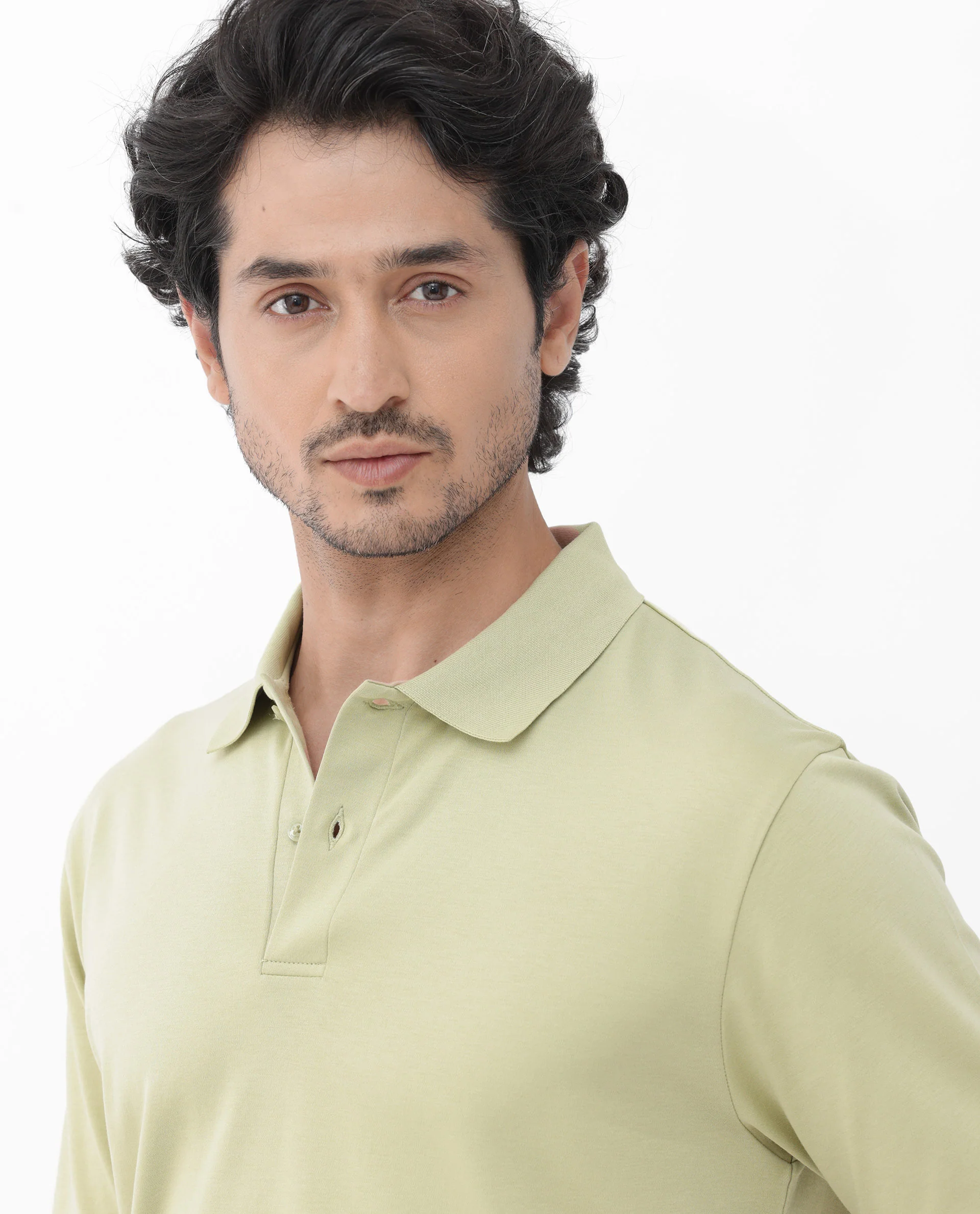 Rare Rabbit Men's Row Dusky Green Cotton Plain Regular Fit Half Sleeve Polo - Image 7