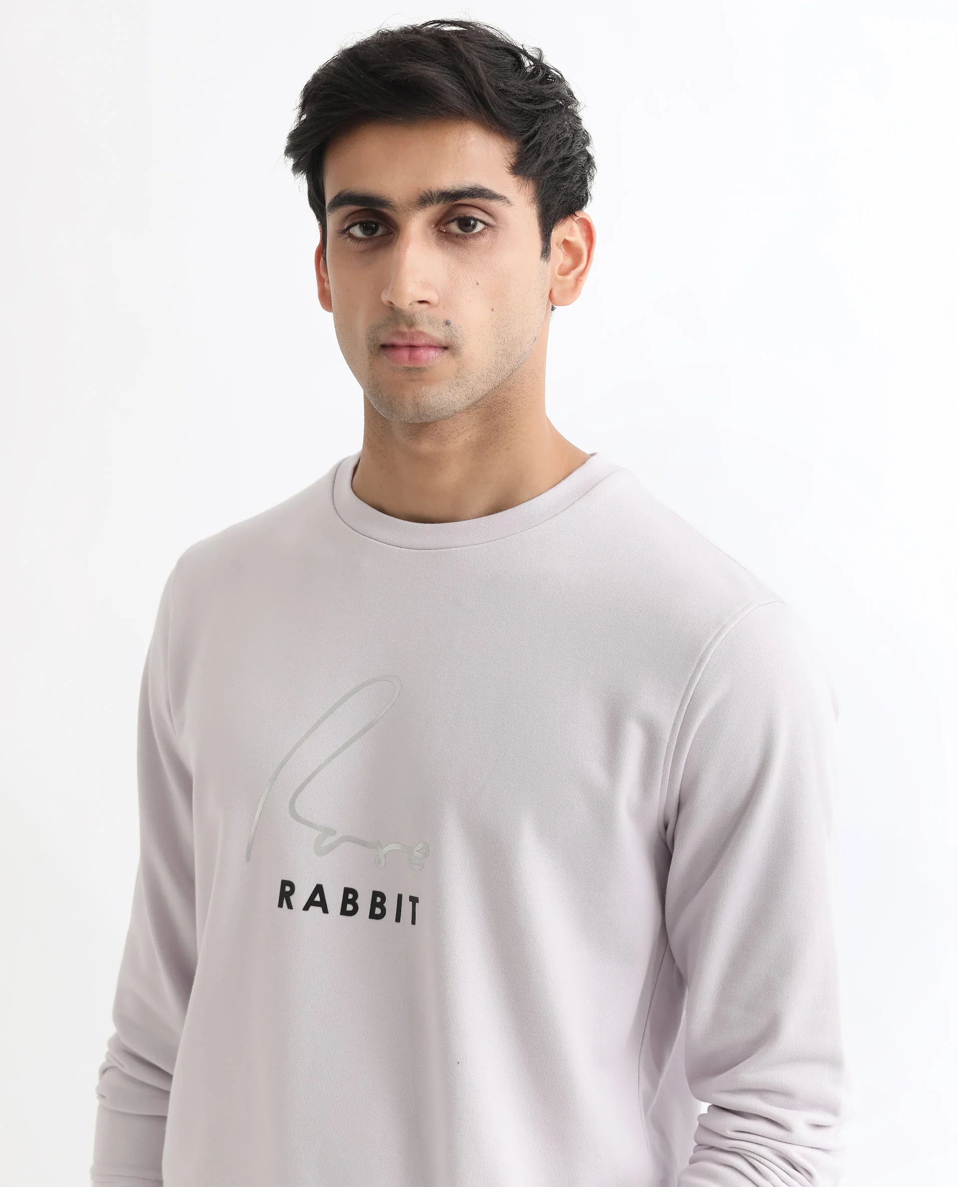 Rare Rabbit Men's Rowann Purple Cotton Graphic Print Relaxed Fit Full Sleeve Crew Neck Sweatshirt - Image 3