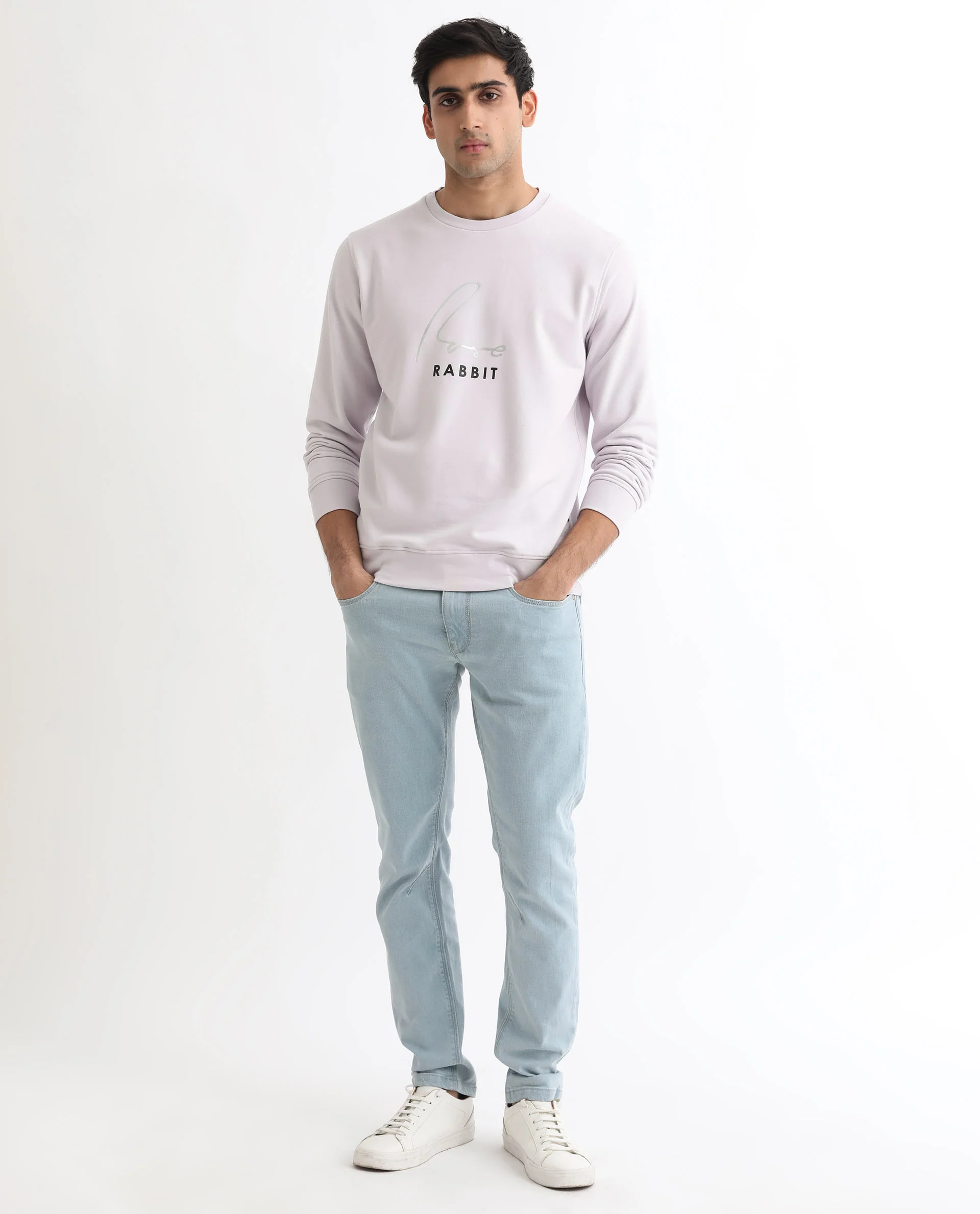 Rare Rabbit Men's Rowann Purple Cotton Graphic Print Relaxed Fit Full Sleeve Crew Neck Sweatshirt - Image 4
