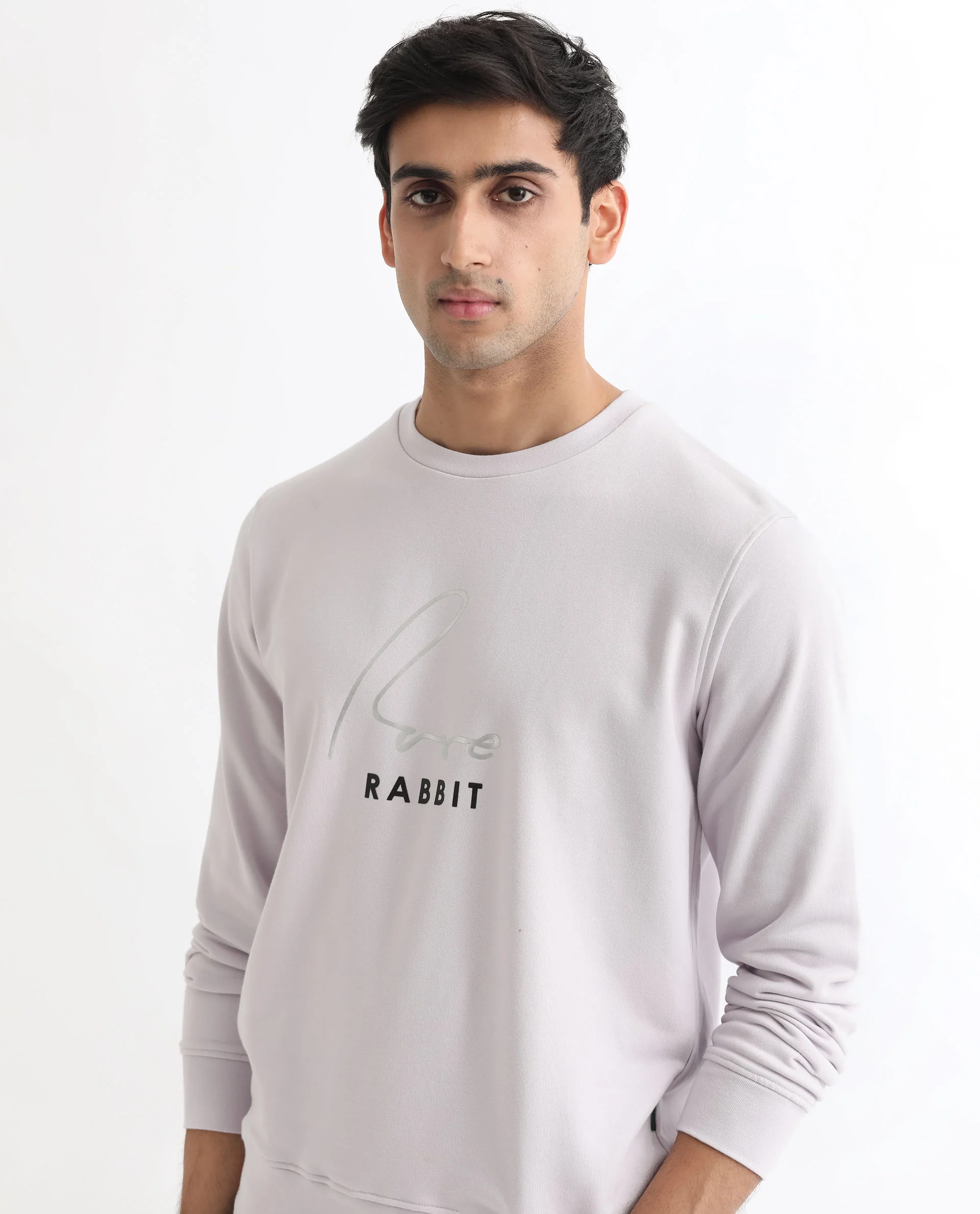 Rare Rabbit Men's Rowann Purple Cotton Graphic Print Relaxed Fit Full Sleeve Crew Neck Sweatshirt - Image 5