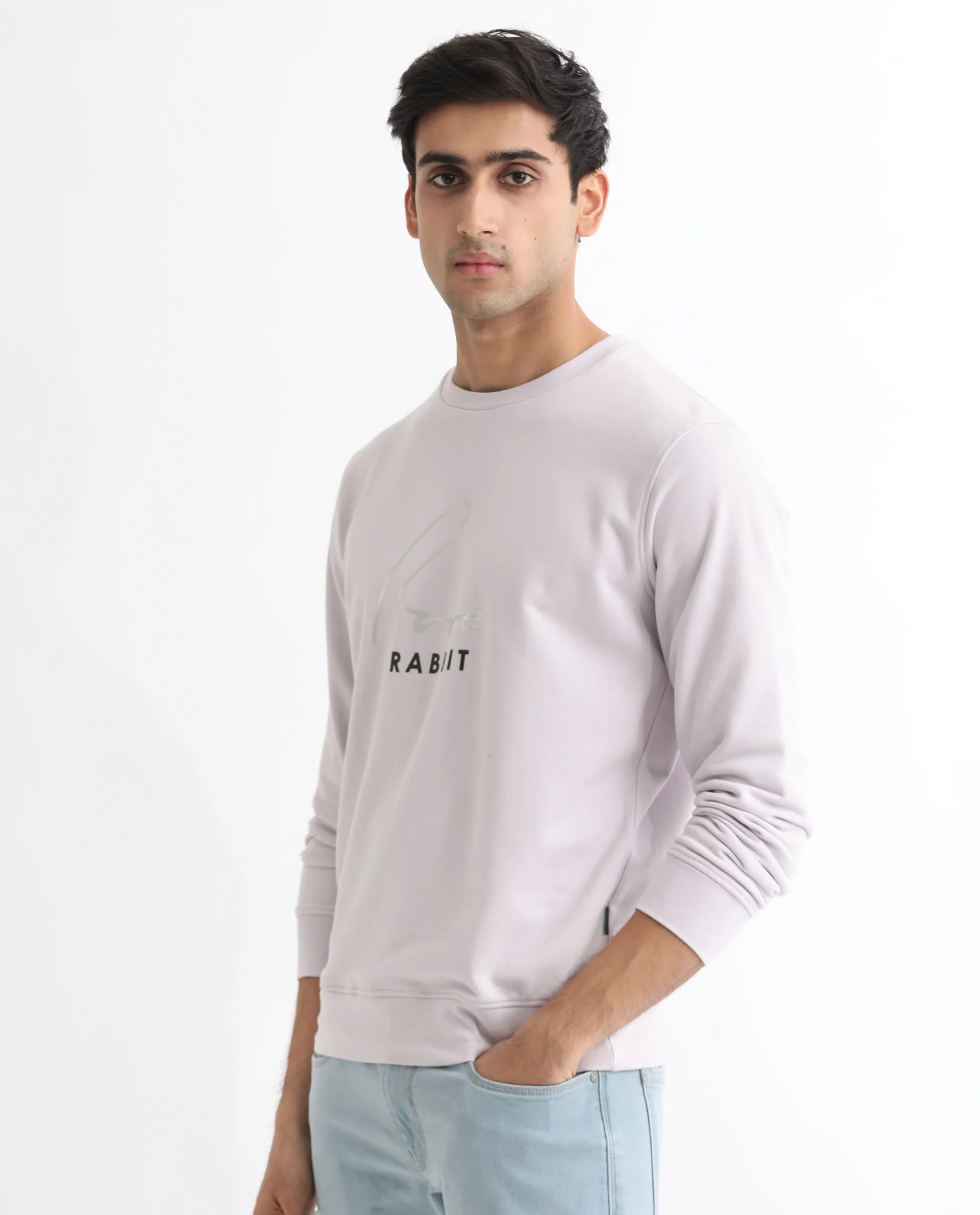 Rare Rabbit Men's Rowann Purple Cotton Graphic Print Relaxed Fit Full Sleeve Crew Neck Sweatshirt - Image 6