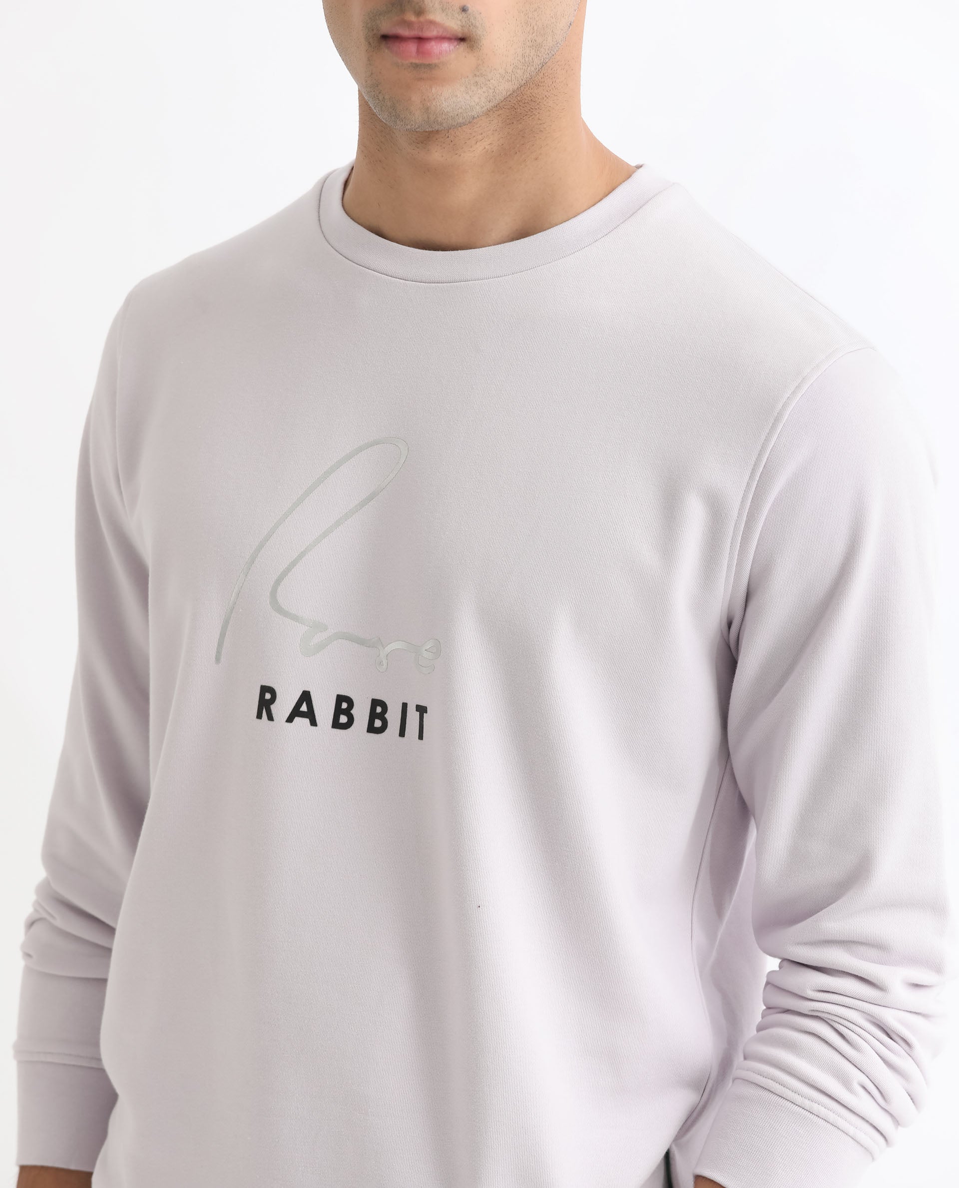 Rare Rabbit Men's Rowann Purple Cotton Graphic Print Relaxed Fit Full Sleeve Crew Neck Sweatshirt - Image 7