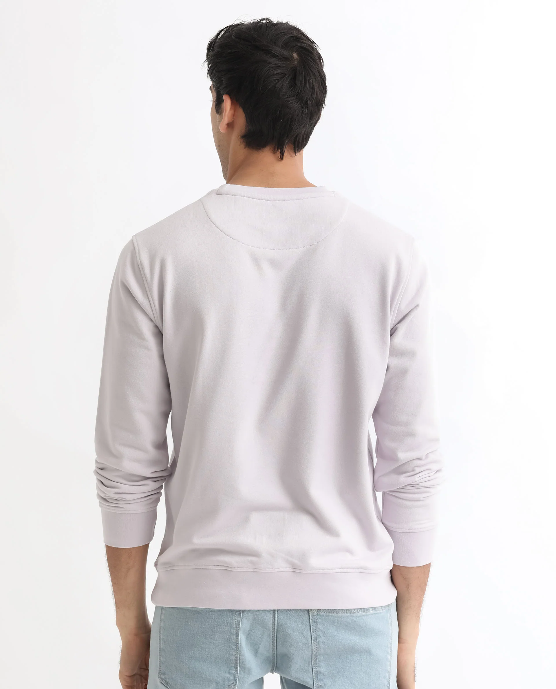 Rare Rabbit Men's Rowann Purple Cotton Graphic Print Relaxed Fit Full Sleeve Crew Neck Sweatshirt - Image 8