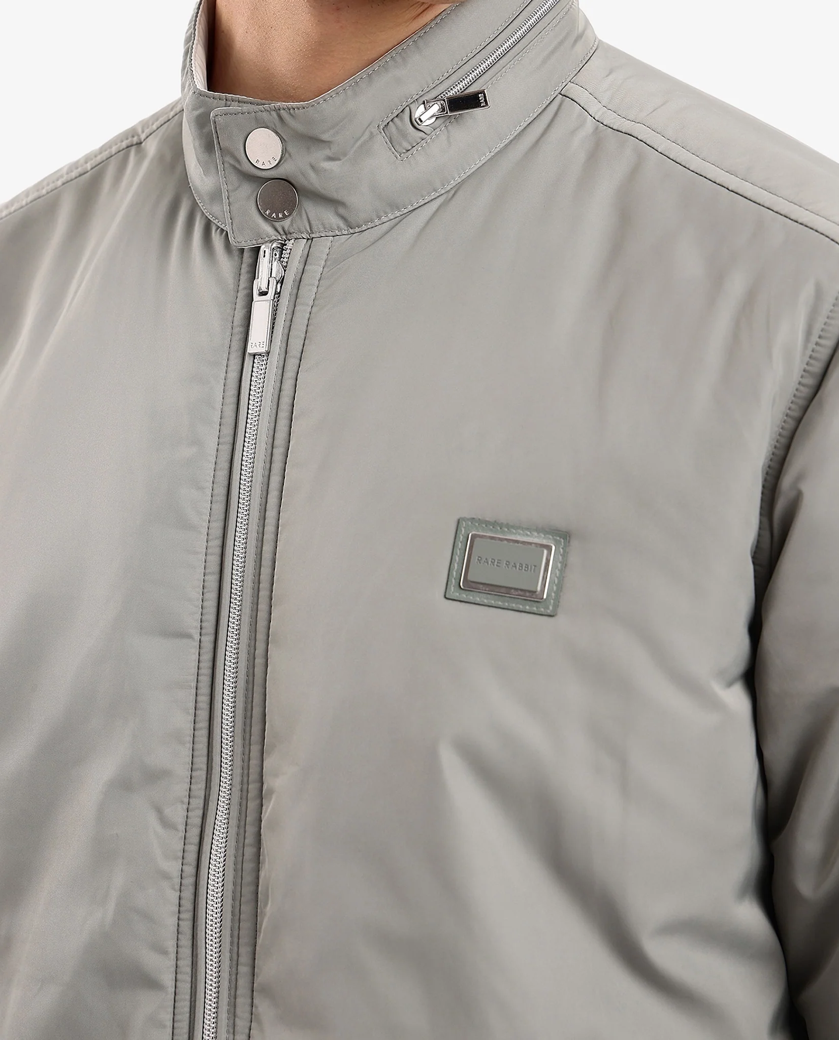 Rare Rabbit Men's Royban-2 Green Polyester Plain Regular Fit Full Sleeve High Neck Jacket - Image 11