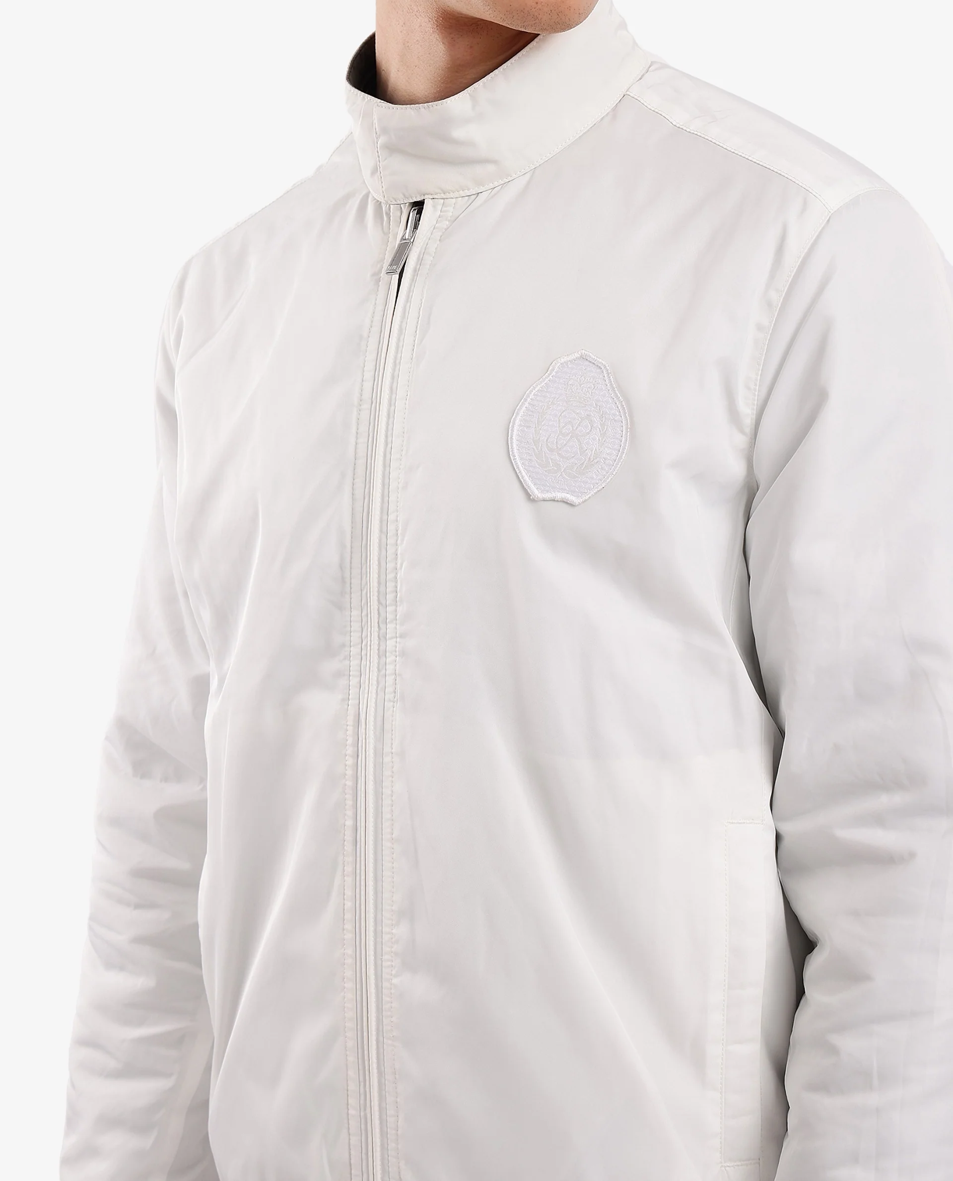 Rare Rabbit Men's Royban-2 Green Polyester Plain Regular Fit Full Sleeve High Neck Jacket - Image 3