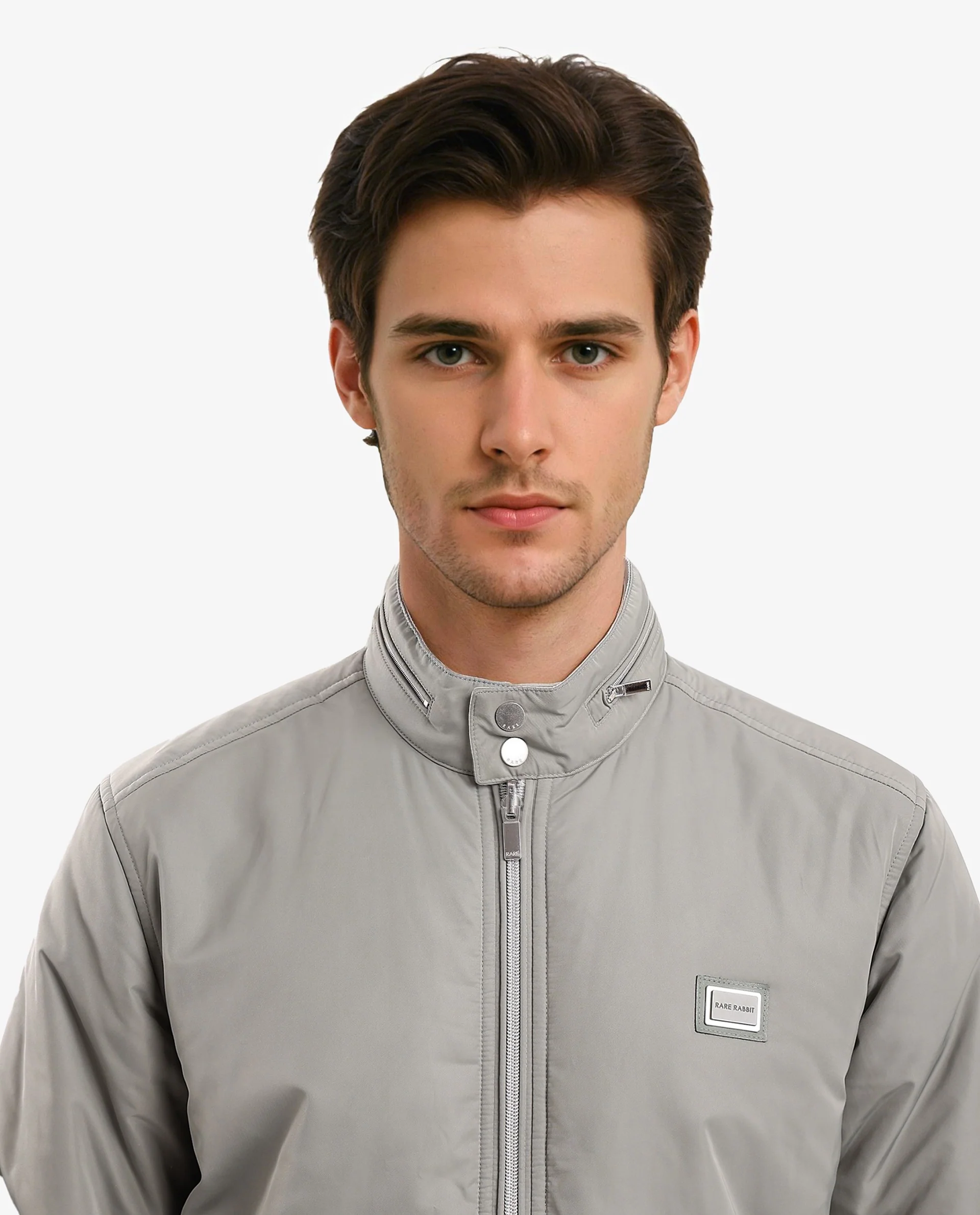 Rare Rabbit Men's Royban-2 Green Polyester Plain Regular Fit Full Sleeve High Neck Jacket - Image 4