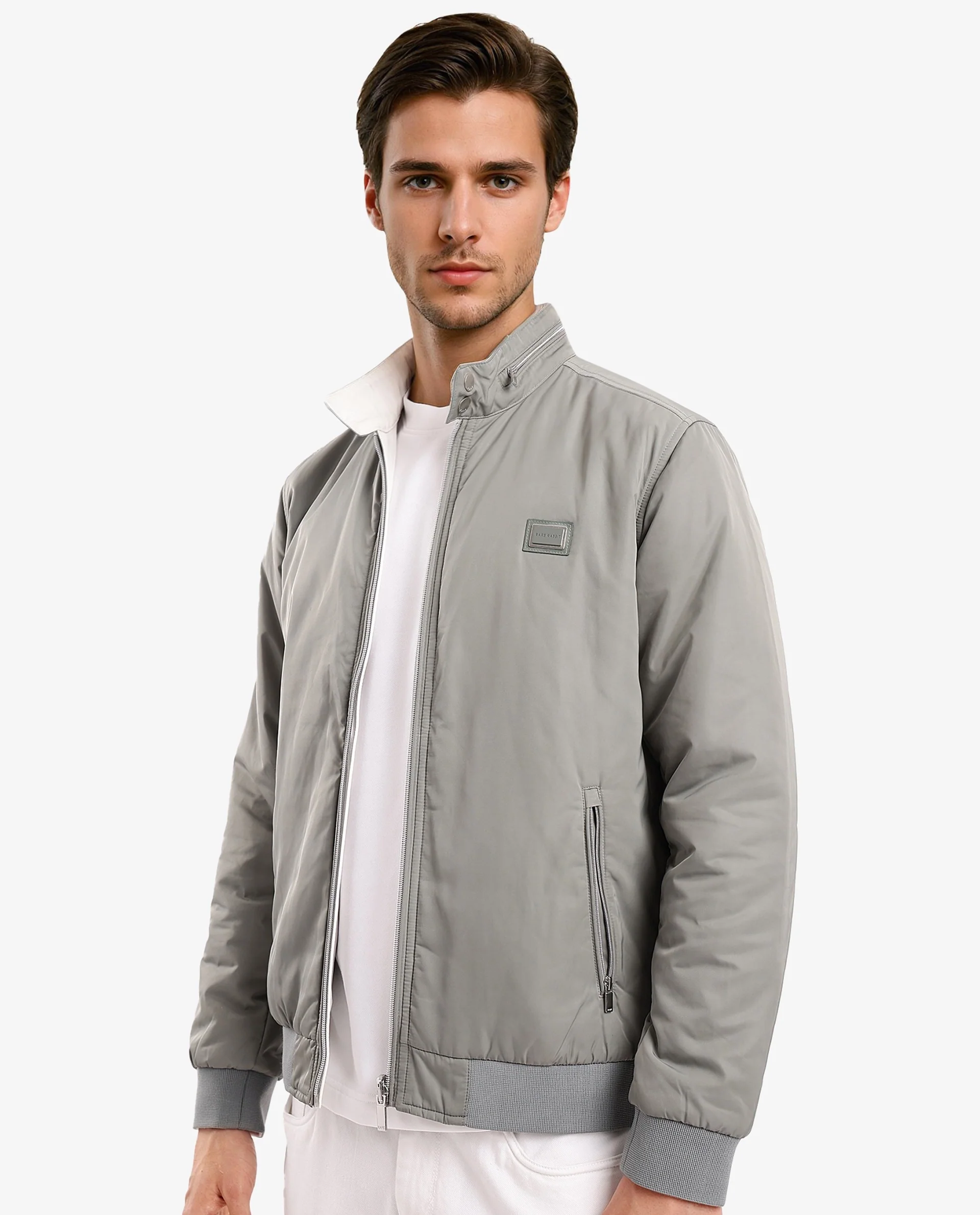 Rare Rabbit Men's Royban-2 Green Polyester Plain Regular Fit Full Sleeve High Neck Jacket - Image 6