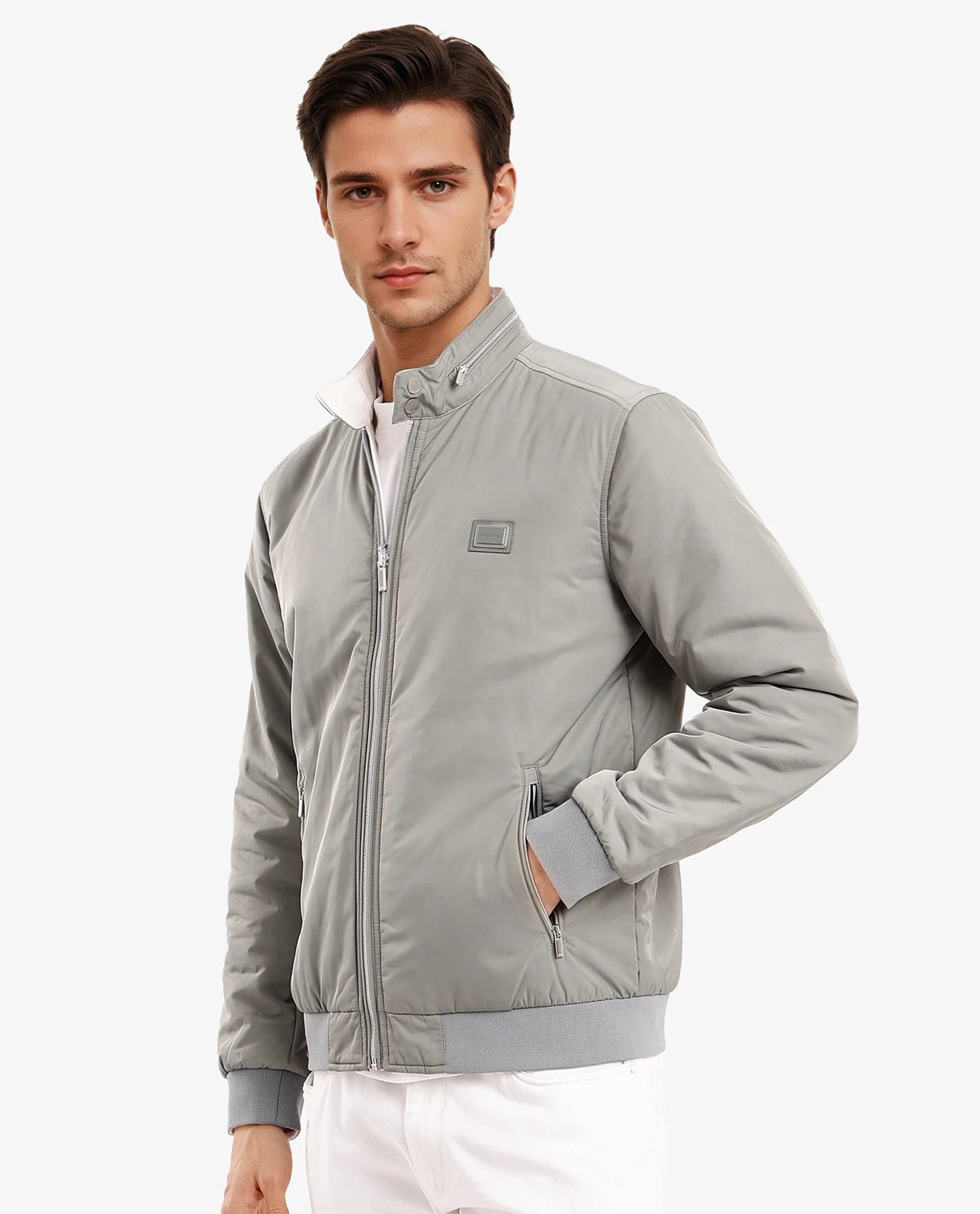 Rare Rabbit Men's Royban-2 Green Polyester Plain Regular Fit Full Sleeve High Neck Jacket - Image 8