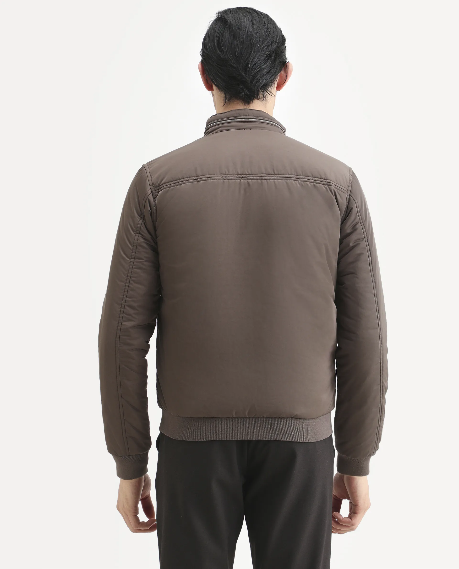 Rare Rabbit Men's Royban-2 Green Polyester Plain Regular Fit Full Sleeve High Neck Jacket - Image 10