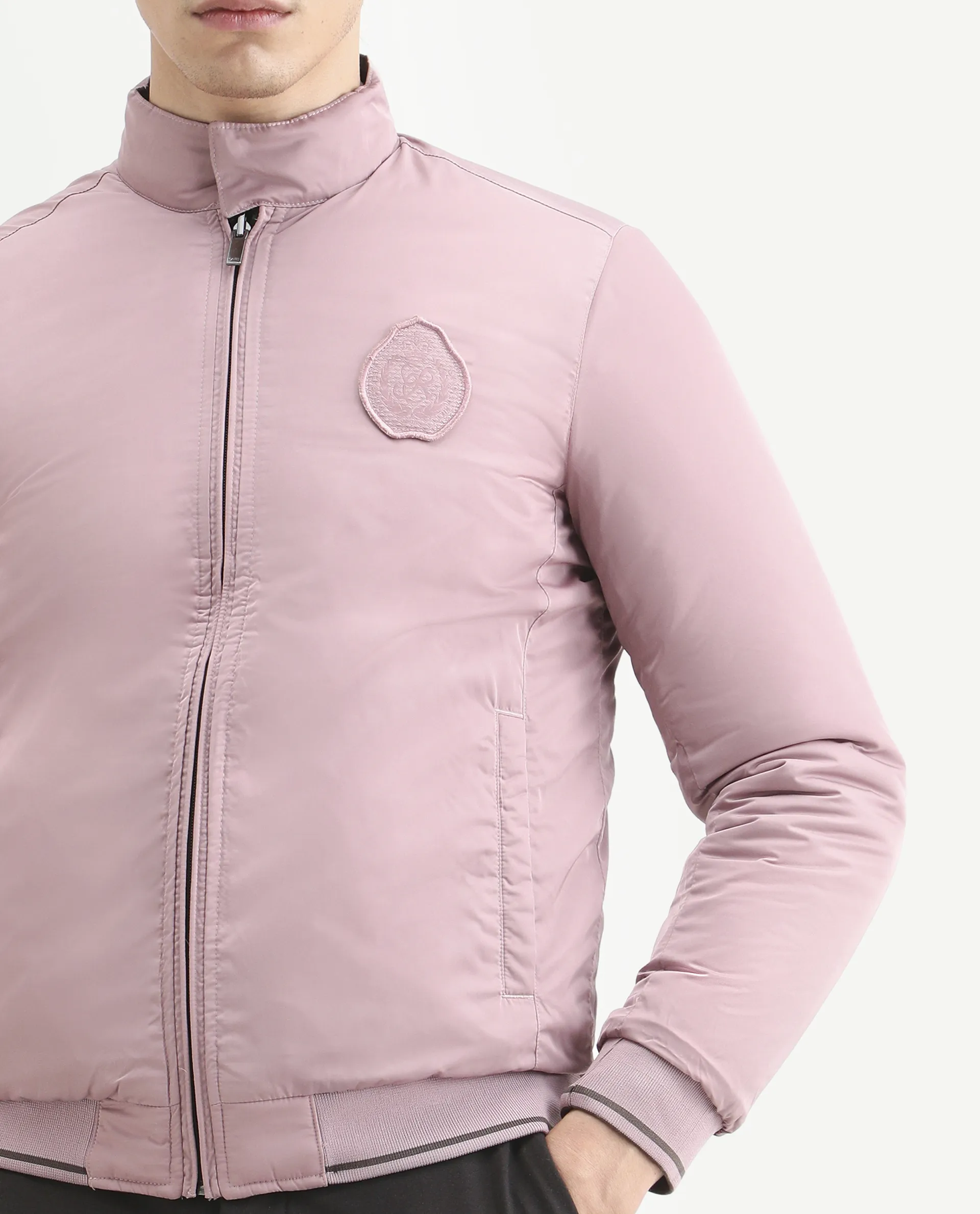 Rare Rabbit Men's Royban-2 Green Polyester Plain Regular Fit Full Sleeve High Neck Jacket - Image 6