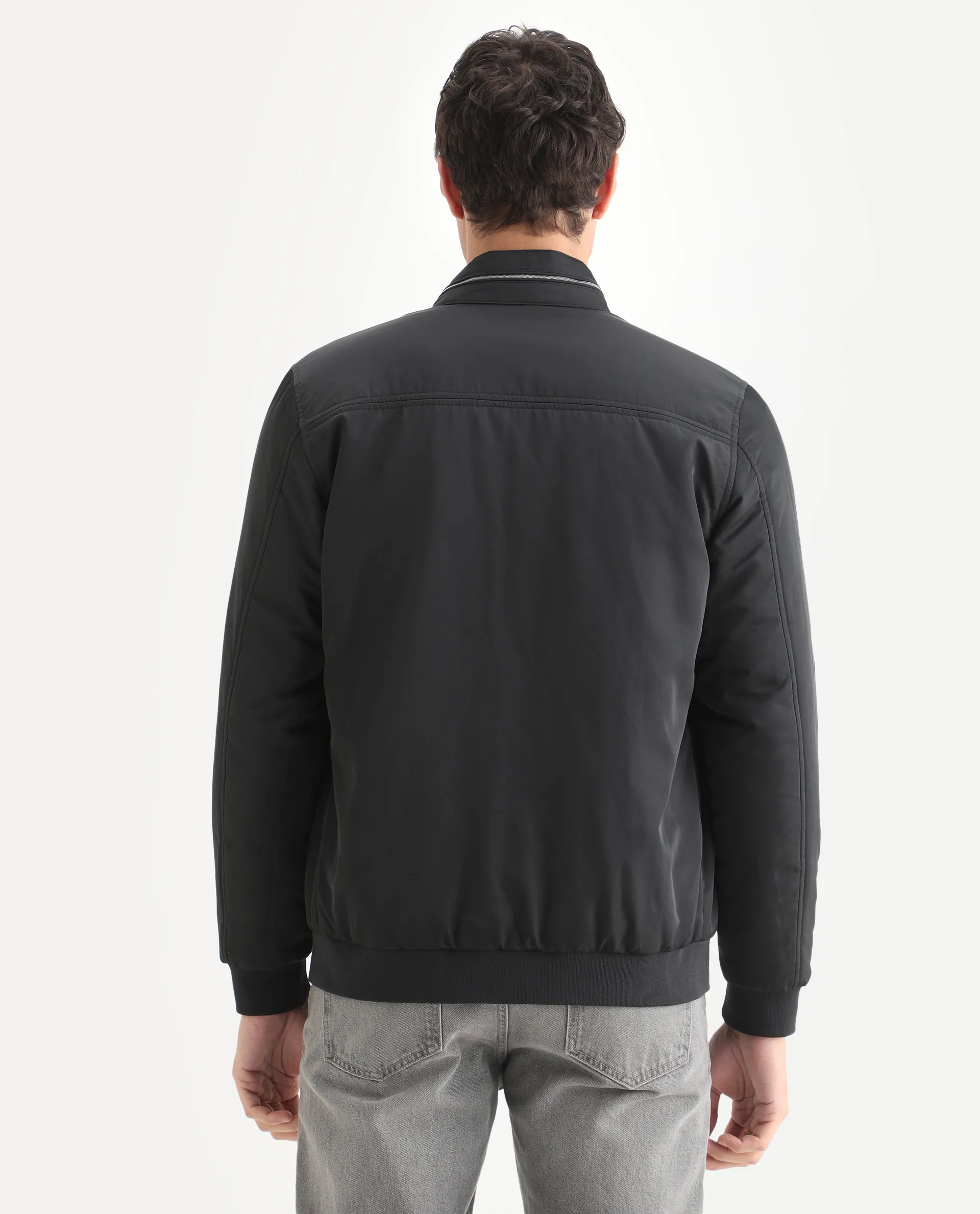 Rare Rabbit Men's Royban-25 Black Polyester Plain Regular Fit Full Sleeve High Neck Jacket - Image 10